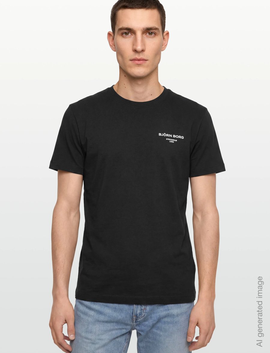 Björn Borg - BORG ESSENTIAL 1 T-SHIRT - alussärgid ja t-särgid - black beauty - 3