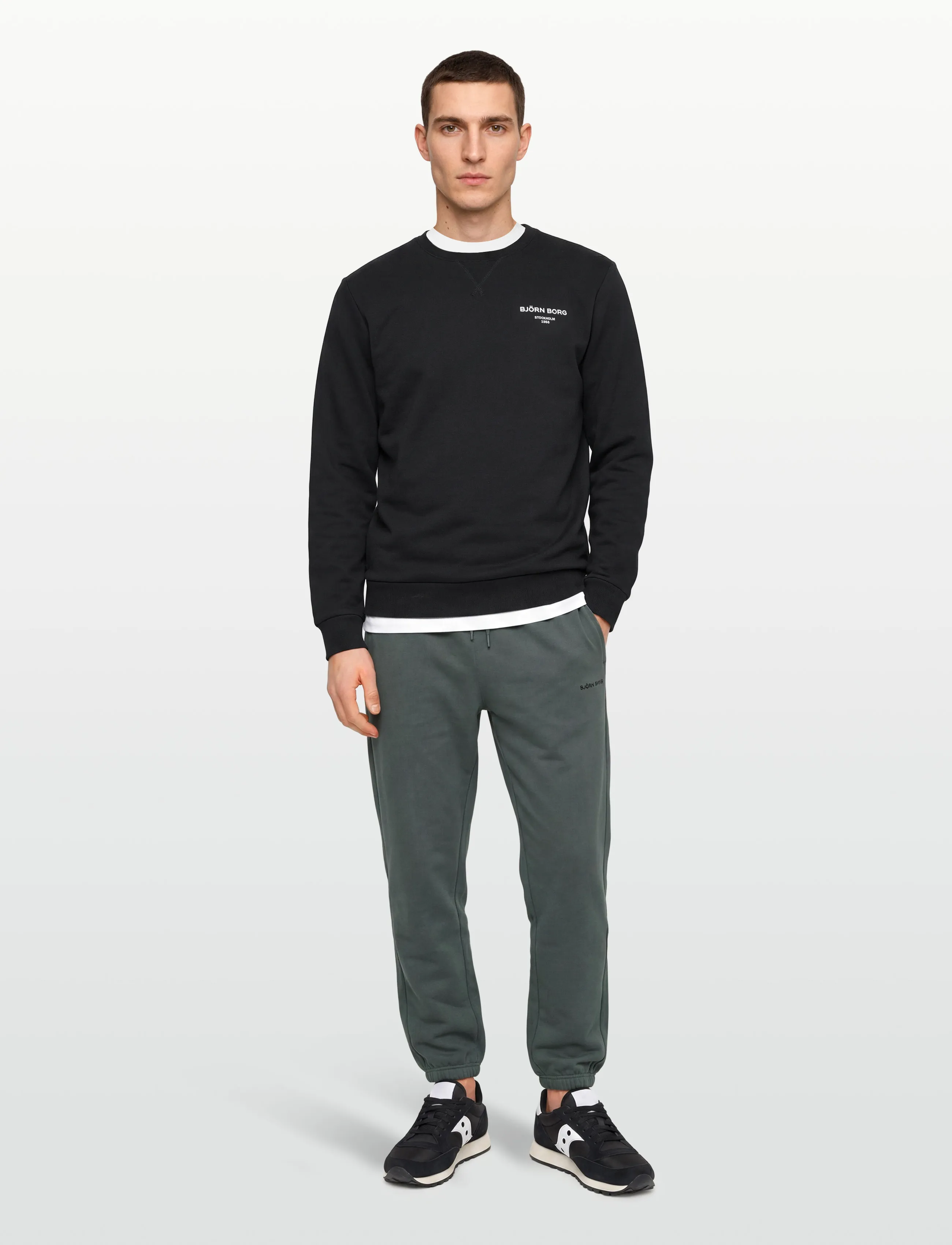 Björn Borg - BORG ESSENTIAL 1 SWEATSHIRT - oberteile - black beauty - 0
