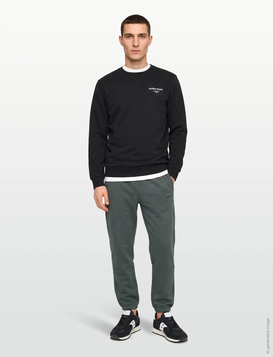 Björn Borg - BORG ESSENTIAL 1 SWEATSHIRT - oberteile - black beauty - 0