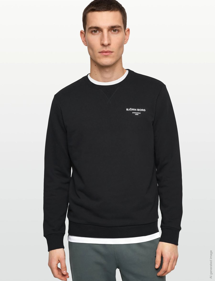 Björn Borg - BORG ESSENTIAL 1 SWEATSHIRT - oberteile - black beauty - 3