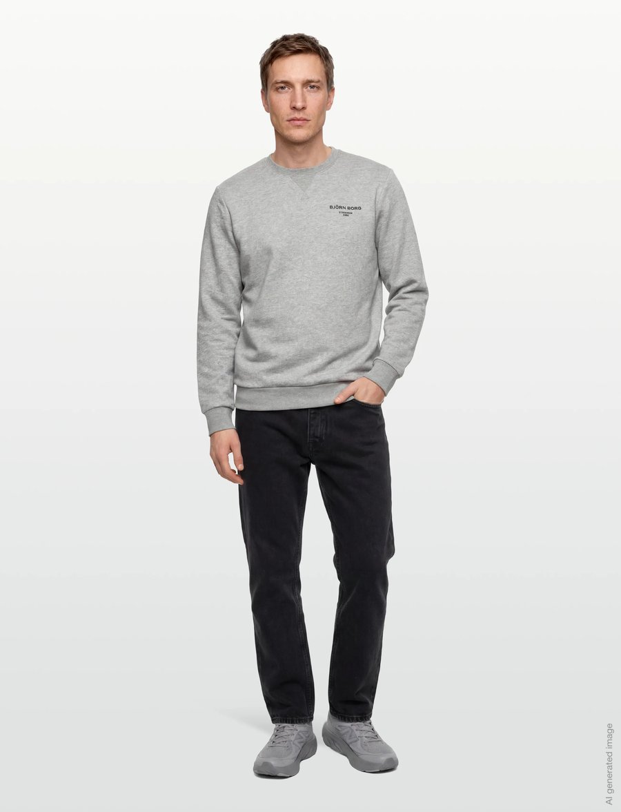 Björn Borg - BORG ESSENTIAL 1 SWEATSHIRT - oberteile - light grey melange - 0