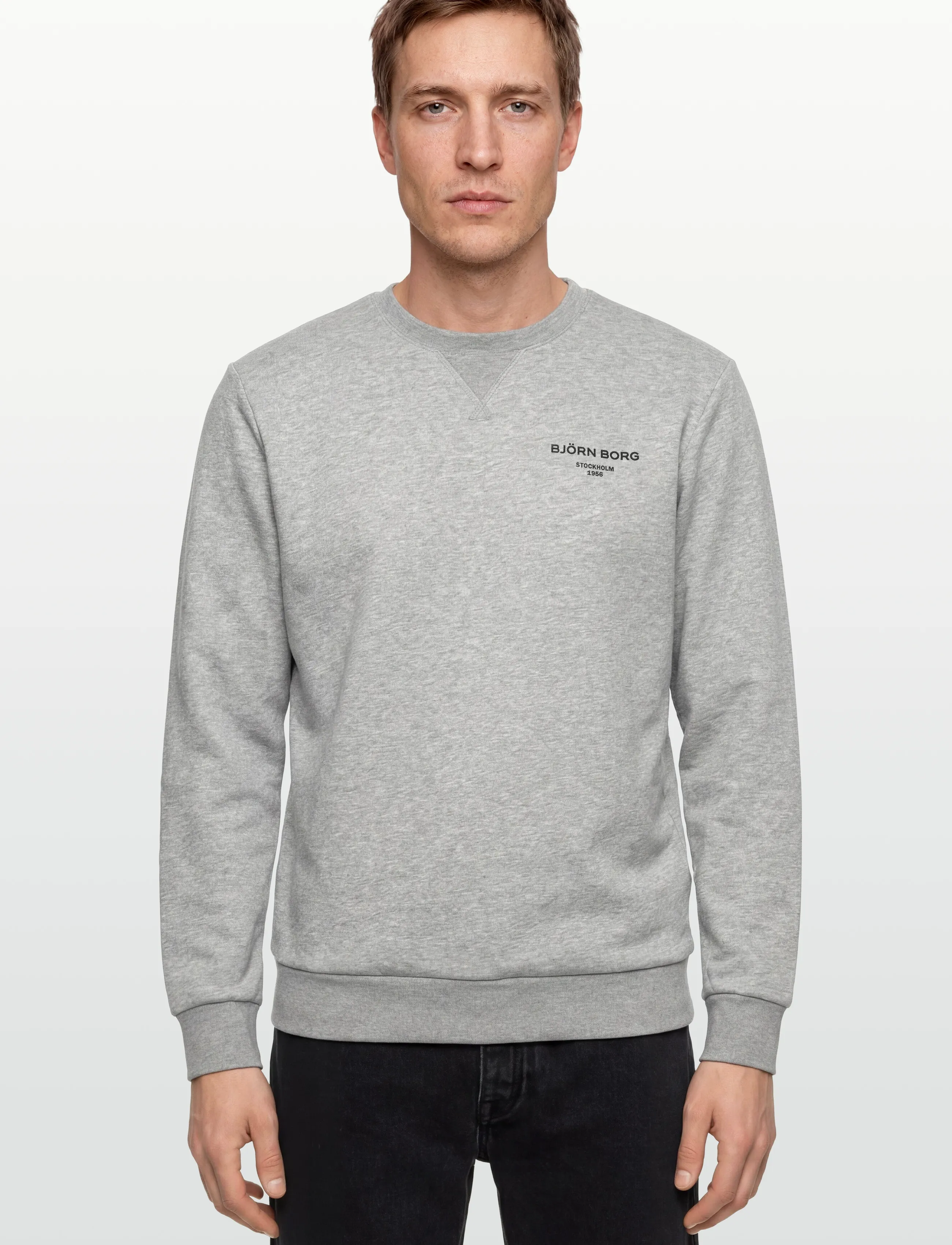 Björn Borg - BORG ESSENTIAL 1 SWEATSHIRT - viršutinės dalies drabužiai - light grey melange - 3