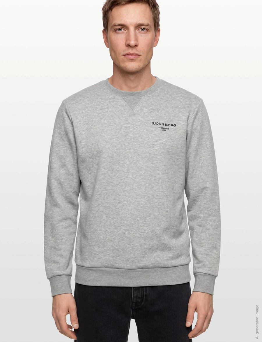 Björn Borg - BORG ESSENTIAL 1 SWEATSHIRT - oberteile - light grey melange - 3