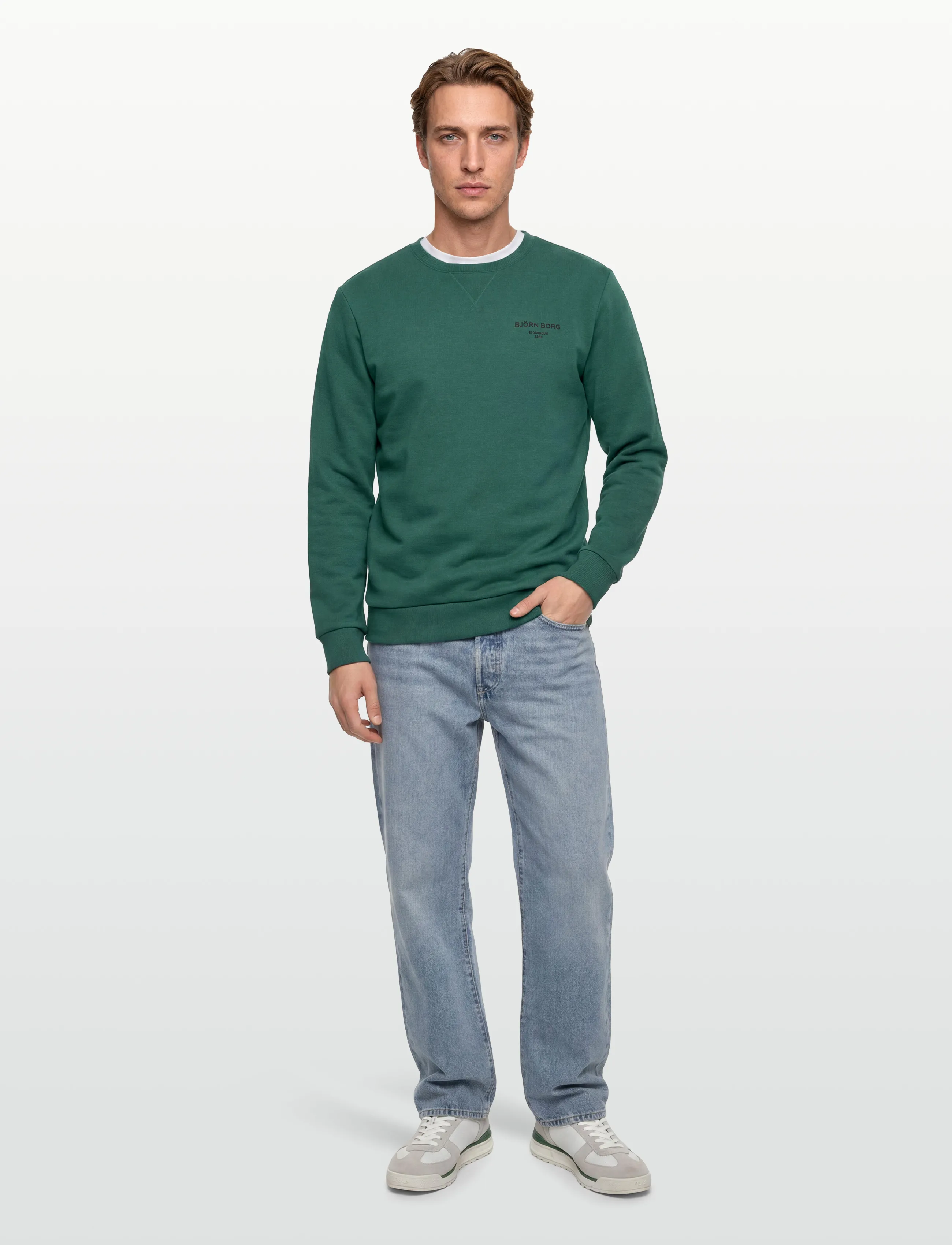 Björn Borg Borg Essential 1 Sweatshirt, Mænd, Rundhals Sweatshirt, Grøn, Str: XXL