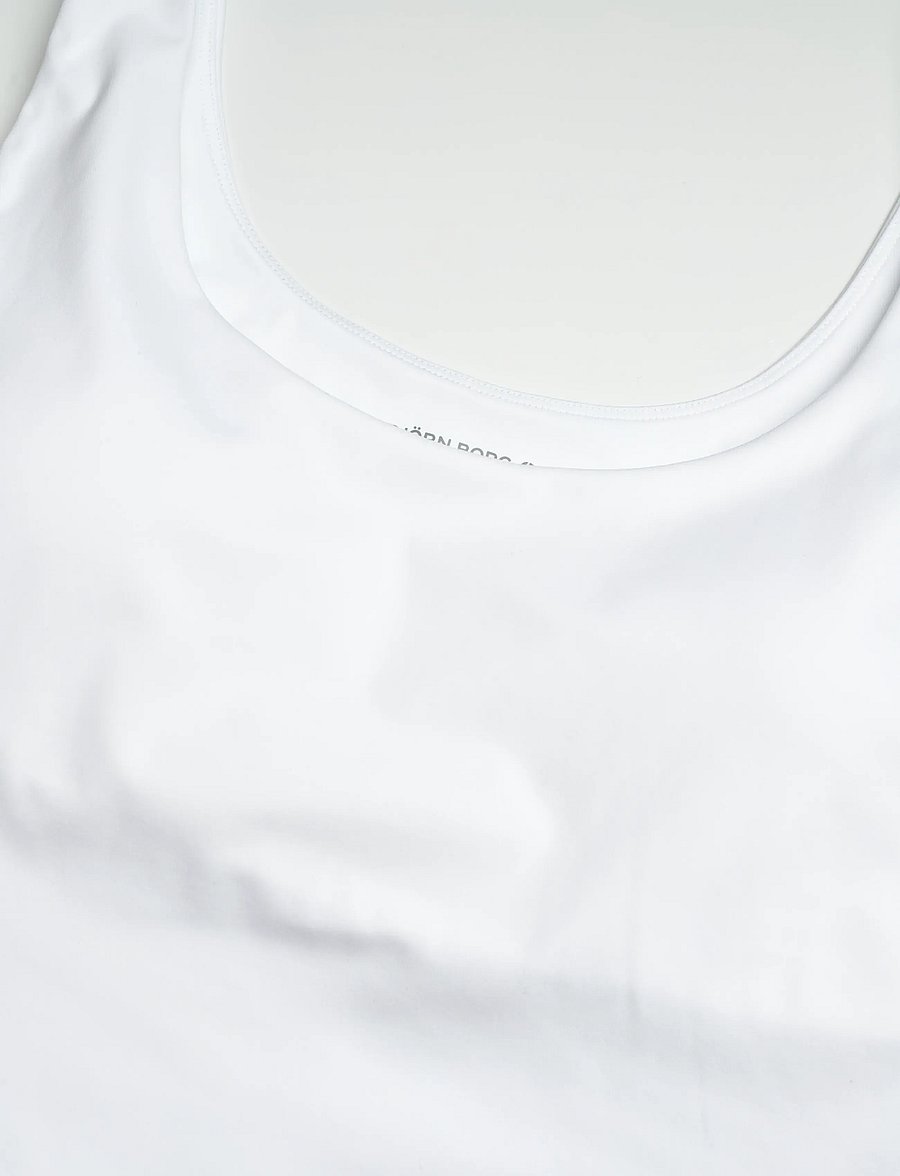Björn Borg - ACE 2 IN 1 CROPPED TANK - linnen - brilliant white - 2