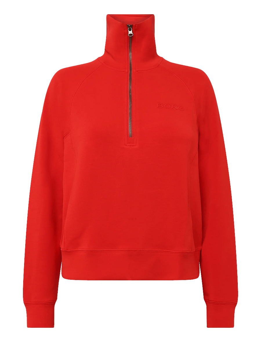 Björn Borg - STUDIO SOFT HALFZIP SWEATSHIRT - dressipluusid ja pusad - flame scarlet - 0