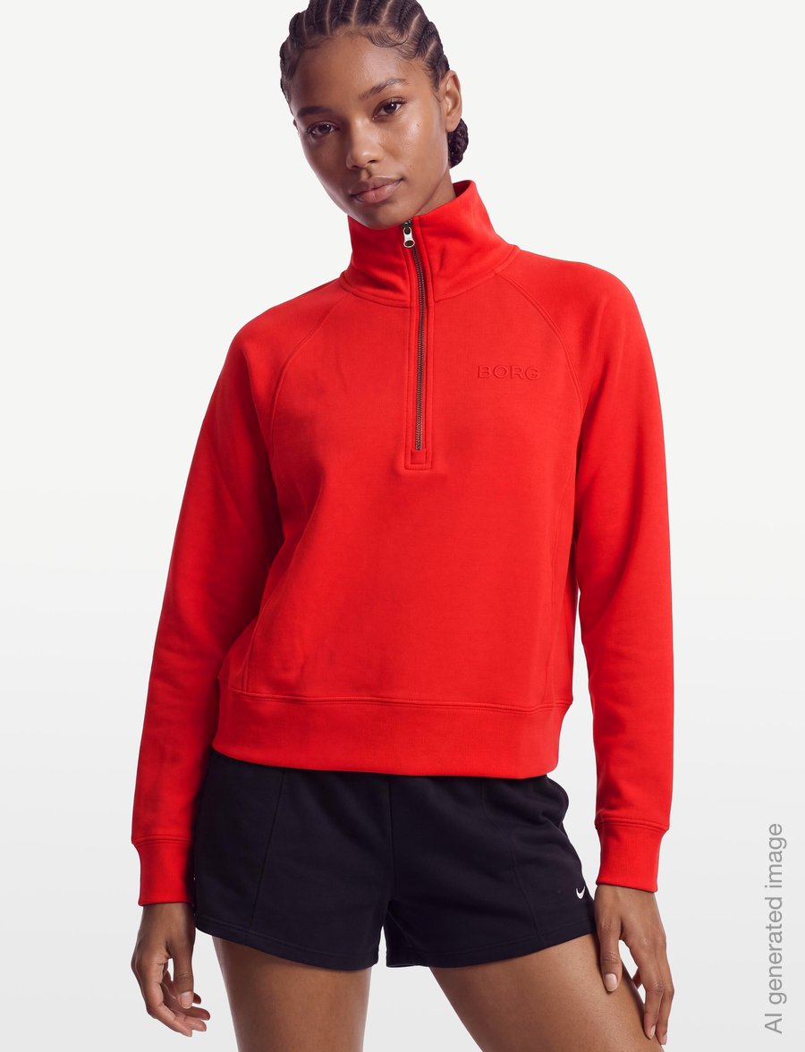Björn Borg - STUDIO SOFT HALFZIP SWEATSHIRT - sweatshirts - flame scarlet - 3
