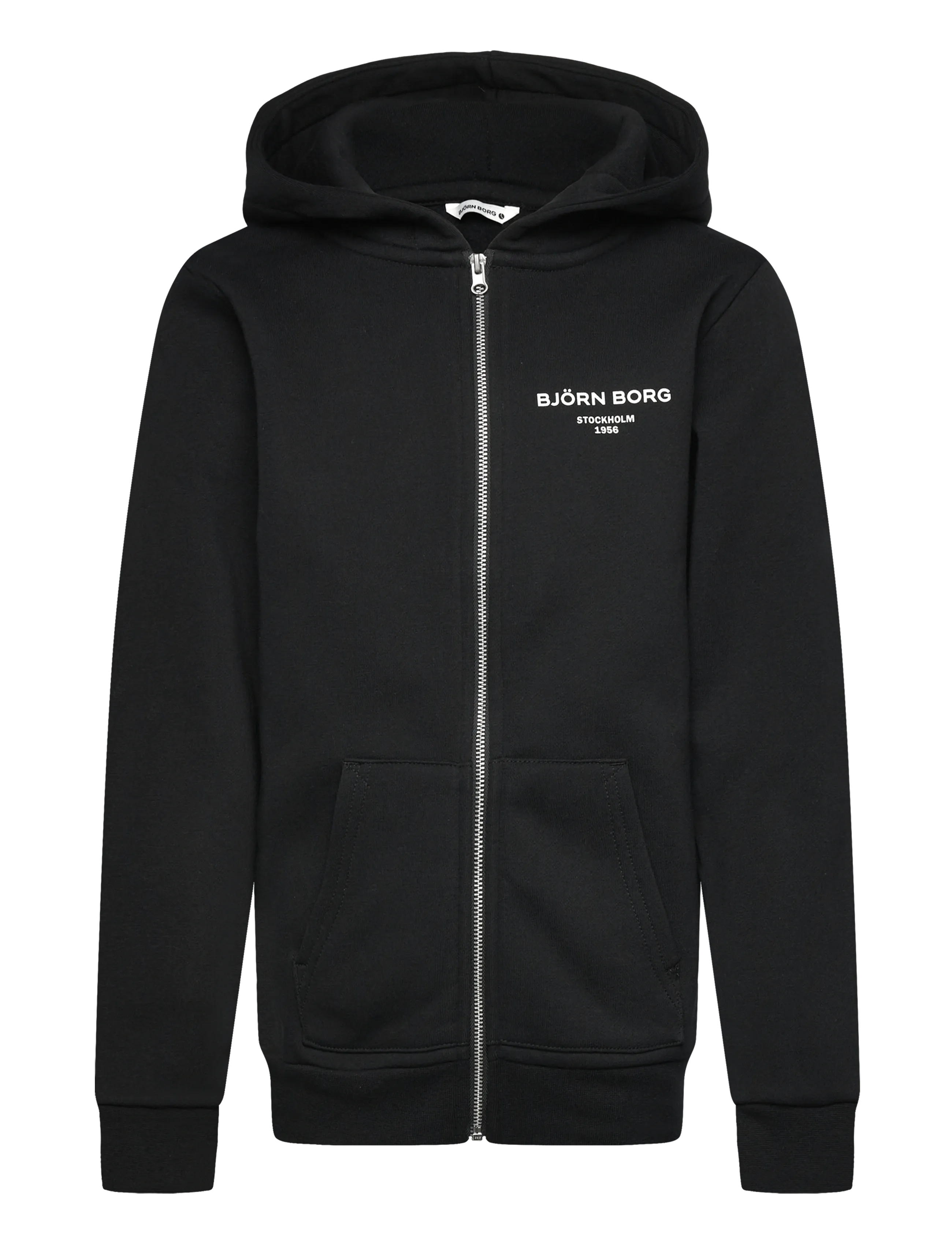 Björn Borg Borg Essential 1 Zip Hoodie, 134-140, Black, Sweatshirts & Hættetrøjer > Hættetrøjer, Børn
