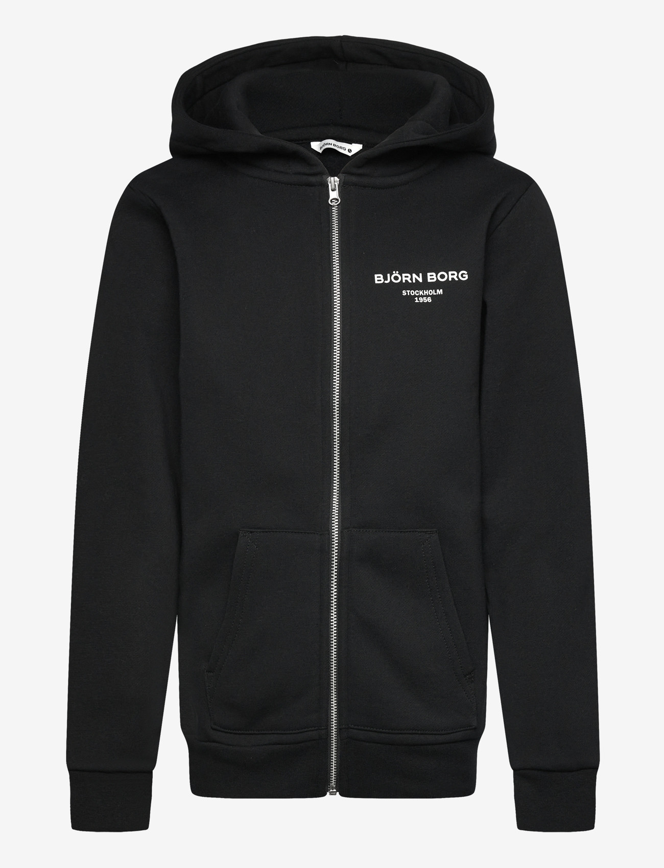 Björn Borg - BORG ESSENTIAL 1 ZIP HOODIE - huvtröjor - black beauty - 0