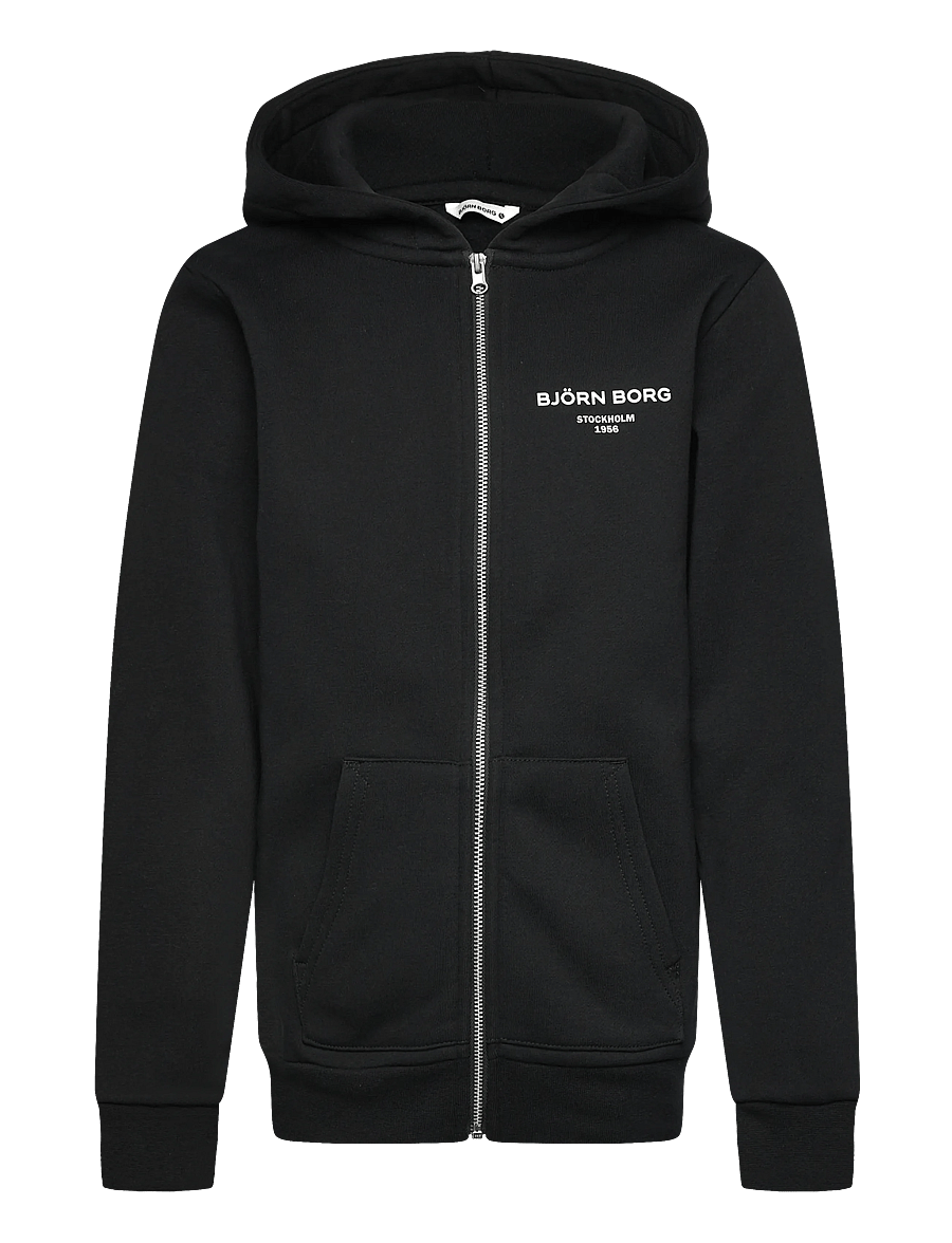 Björn Borg - BORG ESSENTIAL 1 ZIP HOODIE - kapuzenpullover - black beauty - 0