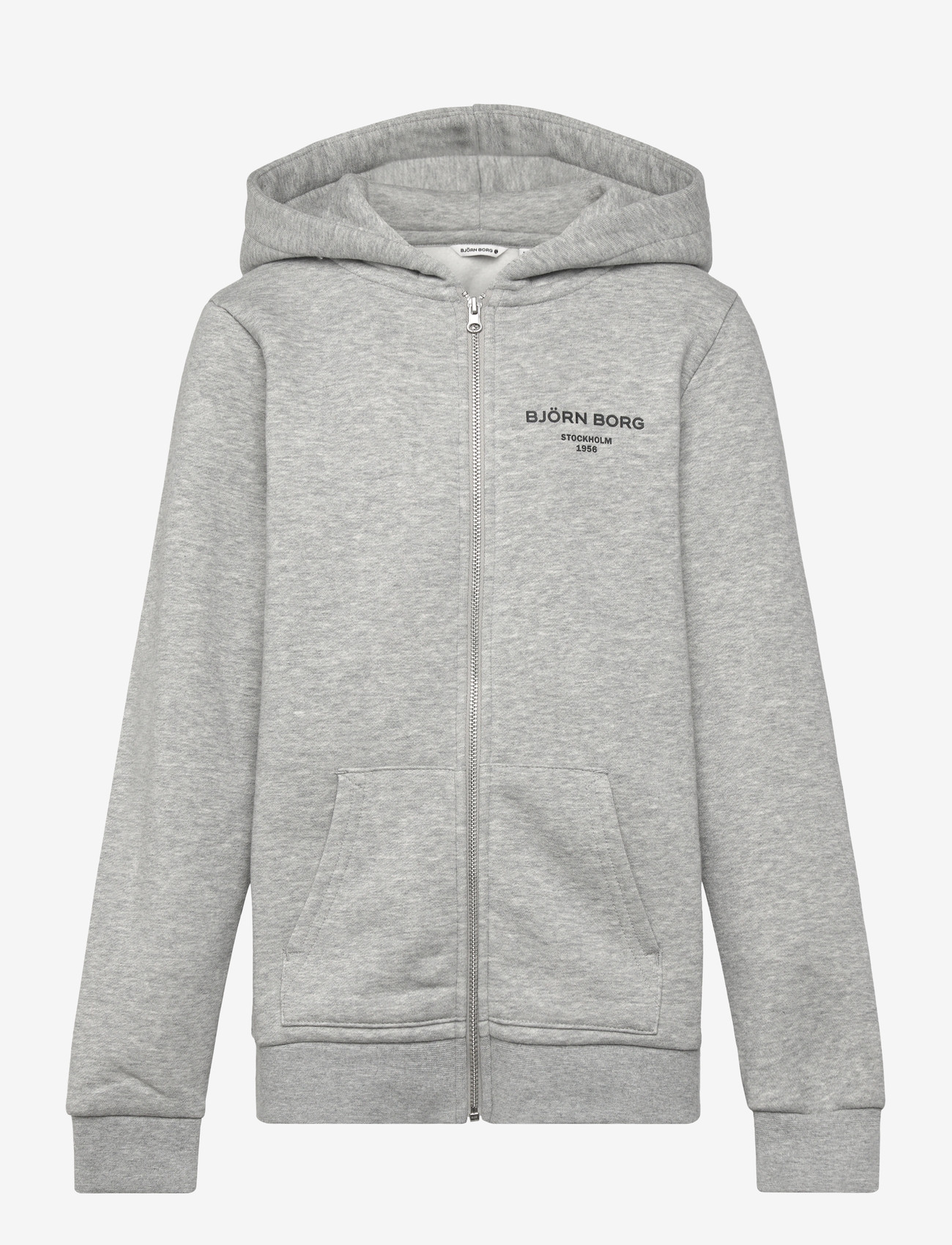 Björn Borg - BORG ESSENTIAL 1 ZIP HOODIE - kapuzenpullover - light grey melange - 0