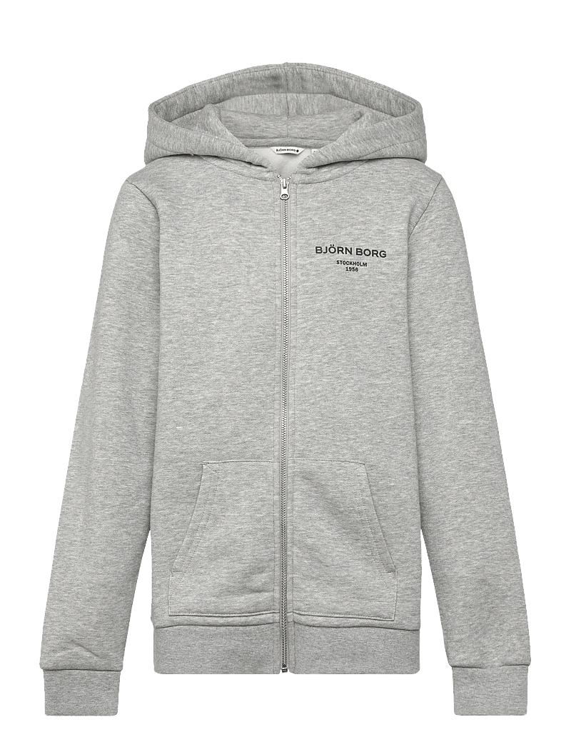 Björn Borg - BORG ESSENTIAL 1 ZIP HOODIE - kapuzenpullover - light grey melange - 0
