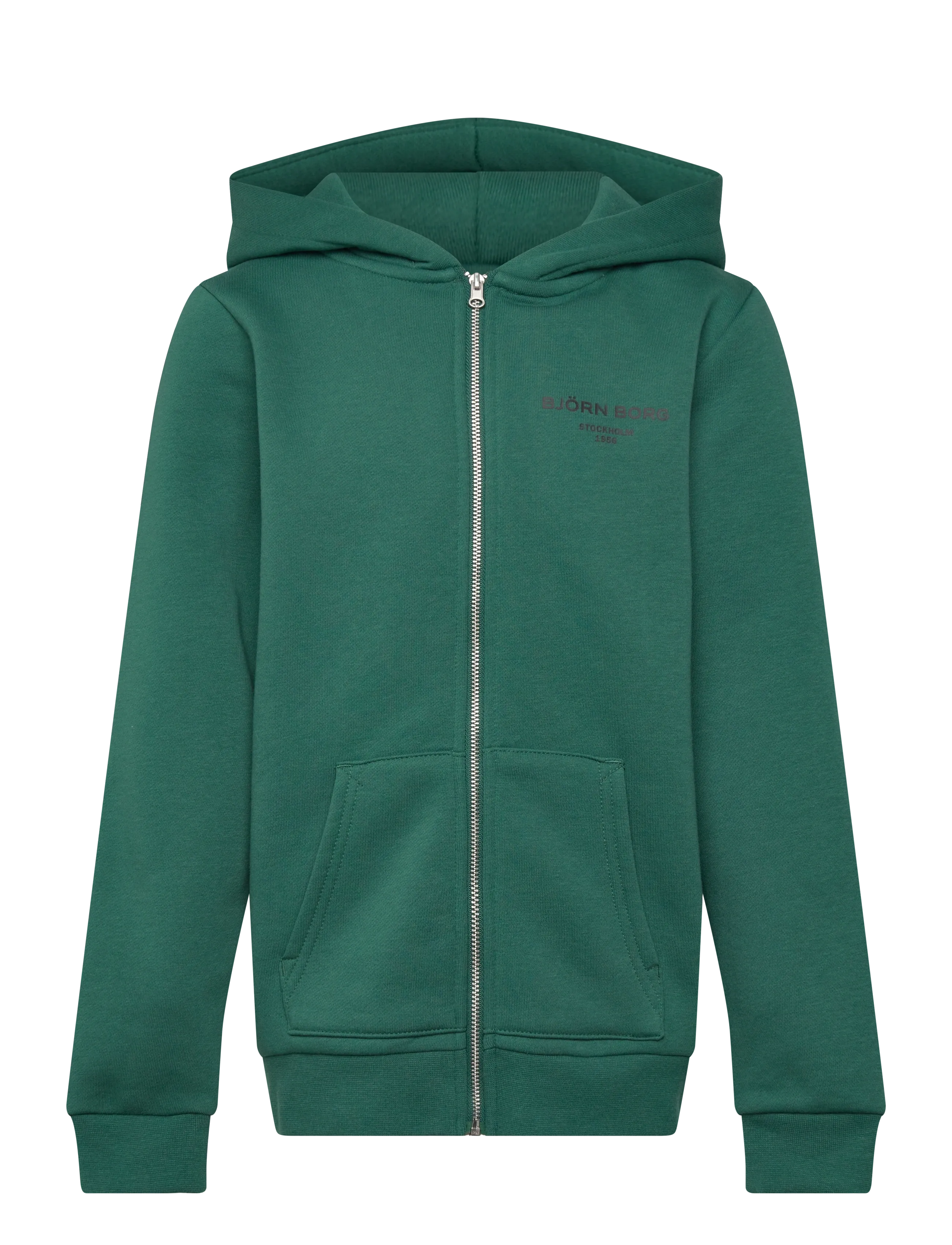 Björn Borg Borg Essential 1 Zip Hoodie, Børn, Lynlås Hoodie, Grøn, Str: 158-164