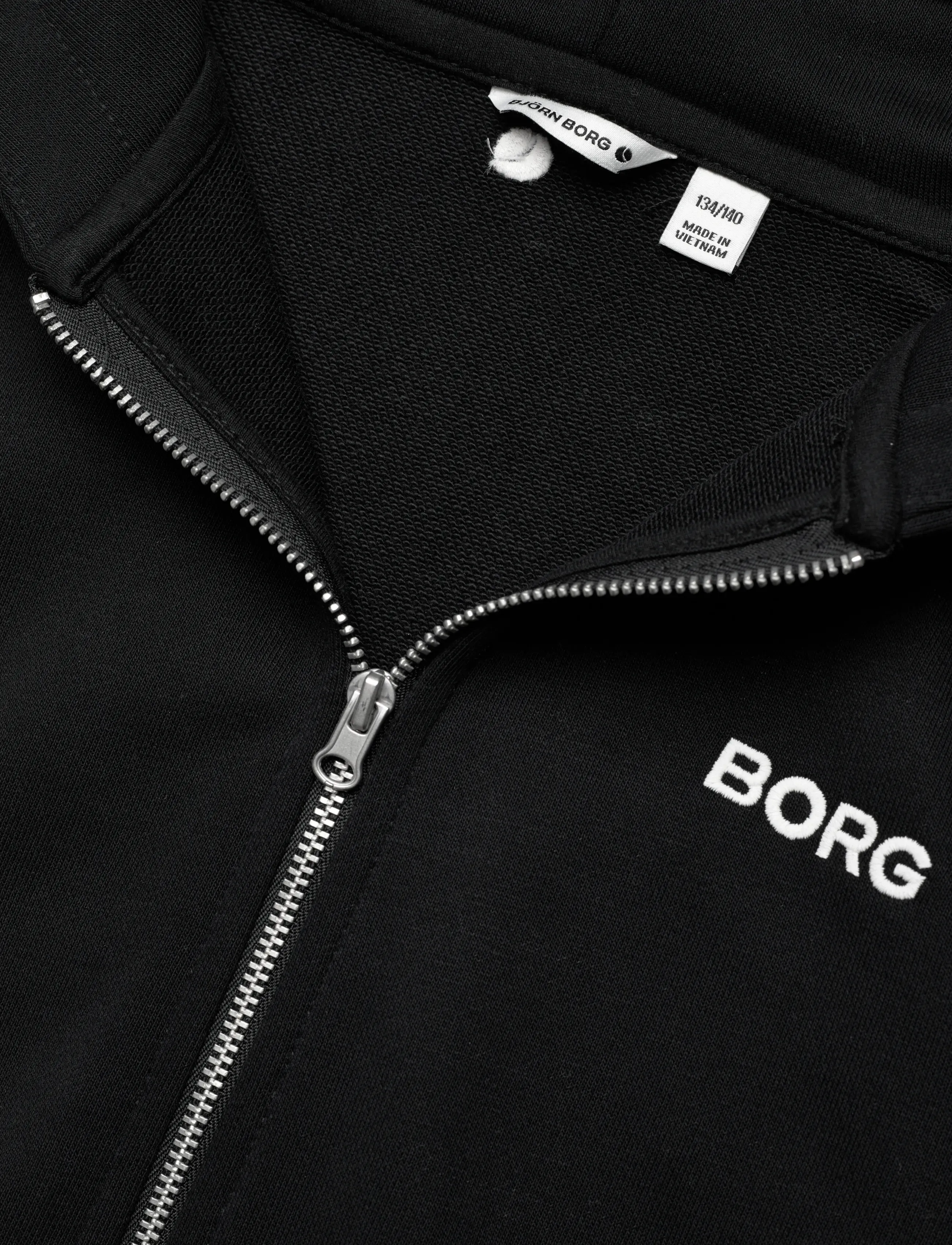 Björn Borg - BORG ESSENTIAL 4 ZIP HOODIE - huvtröjor - black beauty - 2