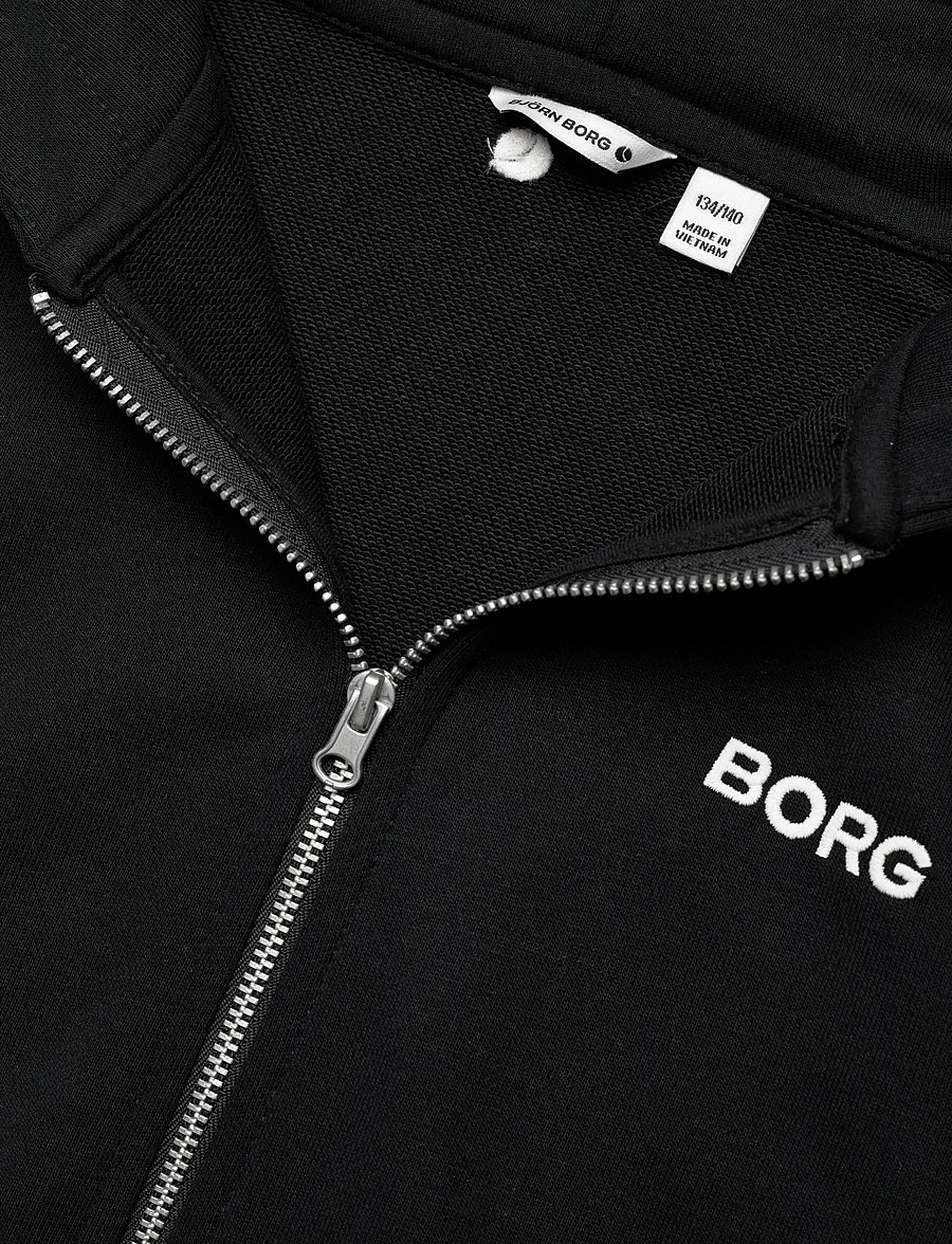Björn Borg - BORG ESSENTIAL 4 ZIP HOODIE - kapuzenpullover - black beauty - 2