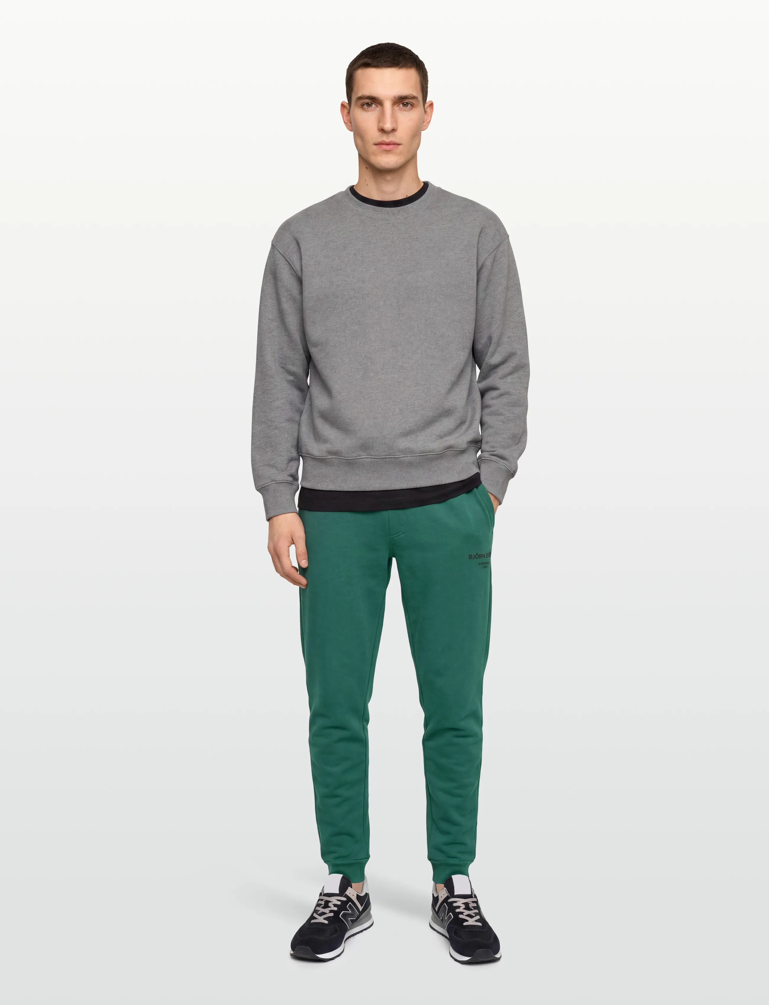 Björn Borg Borg Essential 1 Tapered Sweatpants, Mænd, Tilspidsede Sweatpants, Grøn, Str: L