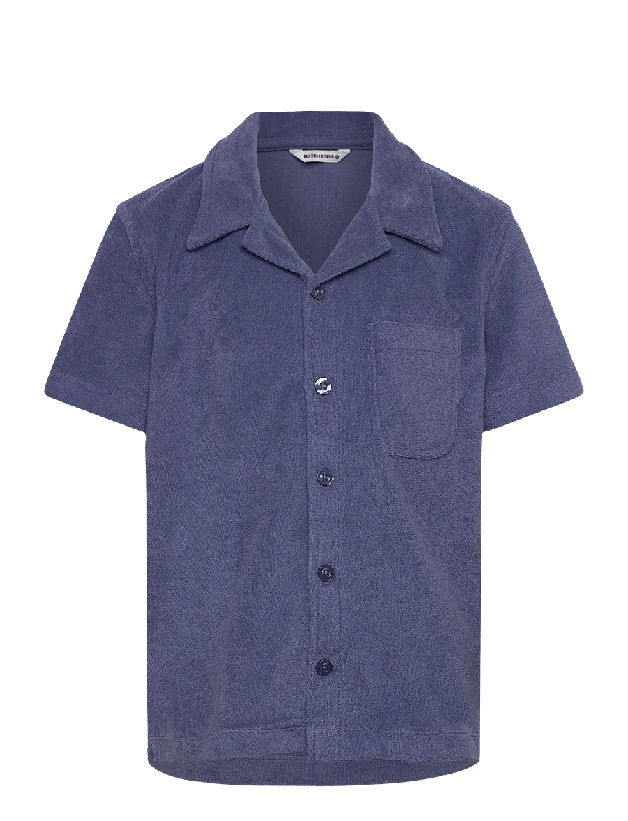 Björn Borg - BORG TOWELING POOL SHIRT - kortärmade skjortor - coastal fjord - 0