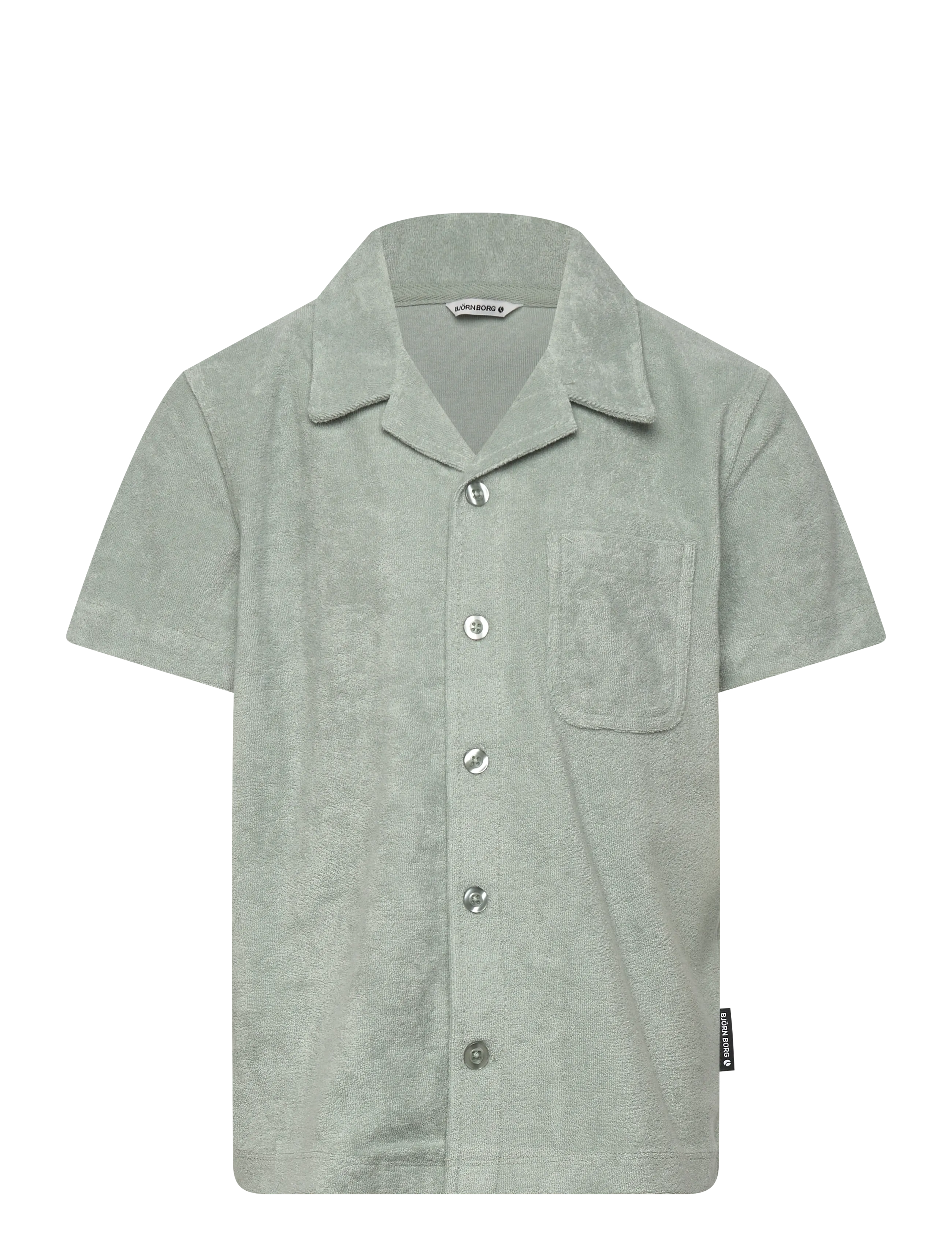 Björn Borg Borg Toweling Pool Shirt, 122-128, Grey, Skjorter > Kortærmede Shirts, Børn