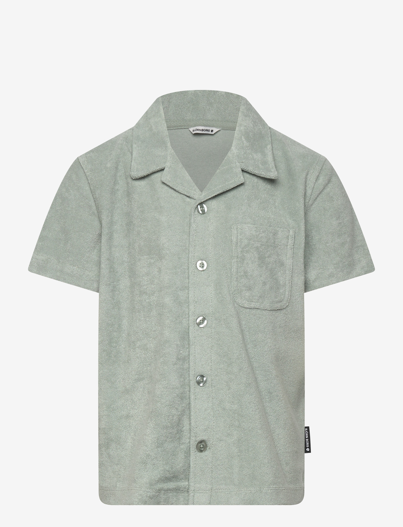 Björn Borg - BORG TOWELING POOL SHIRT - kortærmede skjorter - slate gray - 0