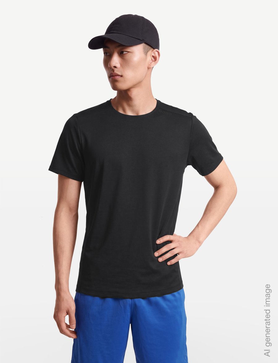 Björn Borg - BORG FEATHER T-SHIRT - alussärgid ja t-särgid - black beauty - 3