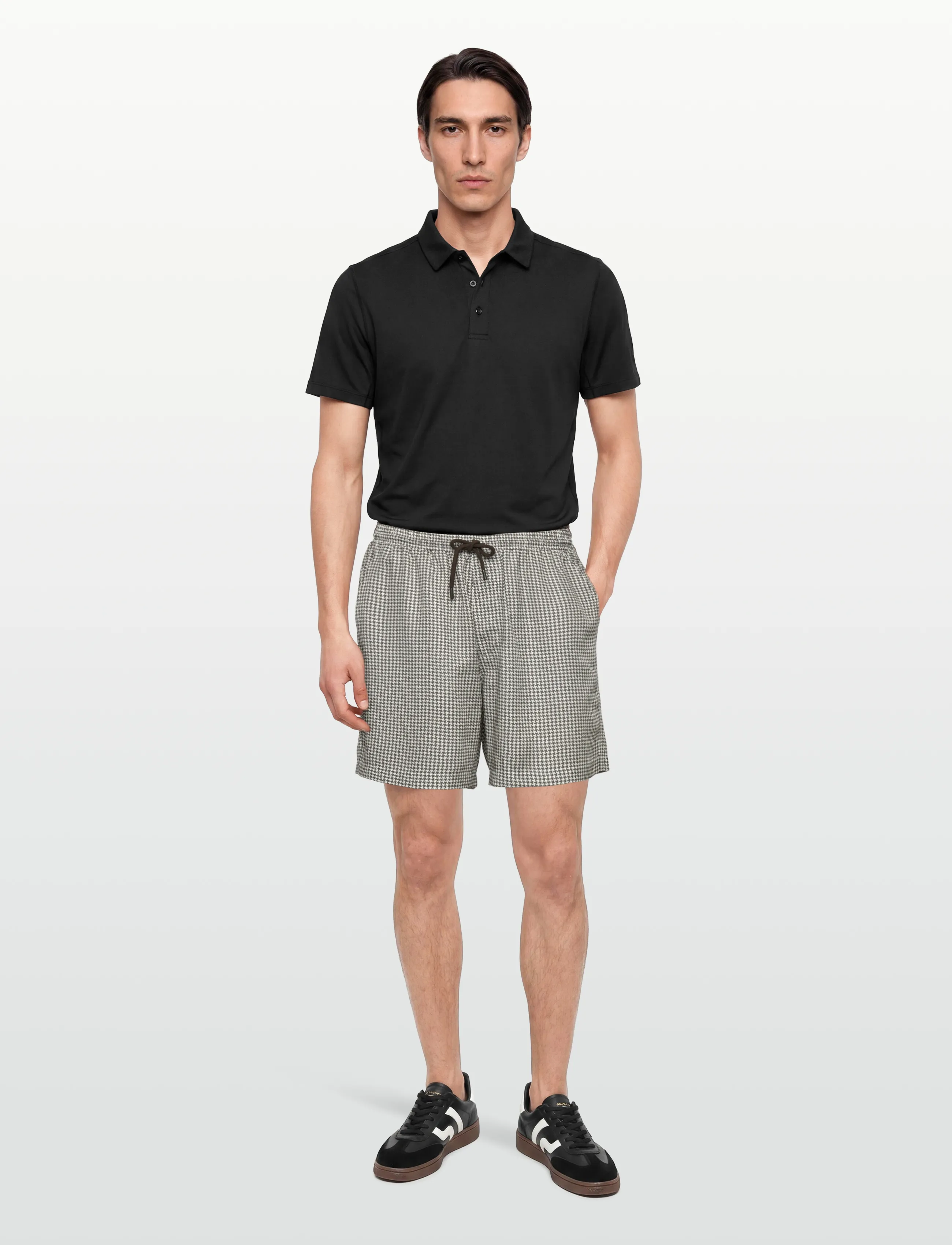 Björn Borg Borg Lyocell Resort Shorts, Mænd, Hundetandsmønster Resort Shorts, Brun, Str: L