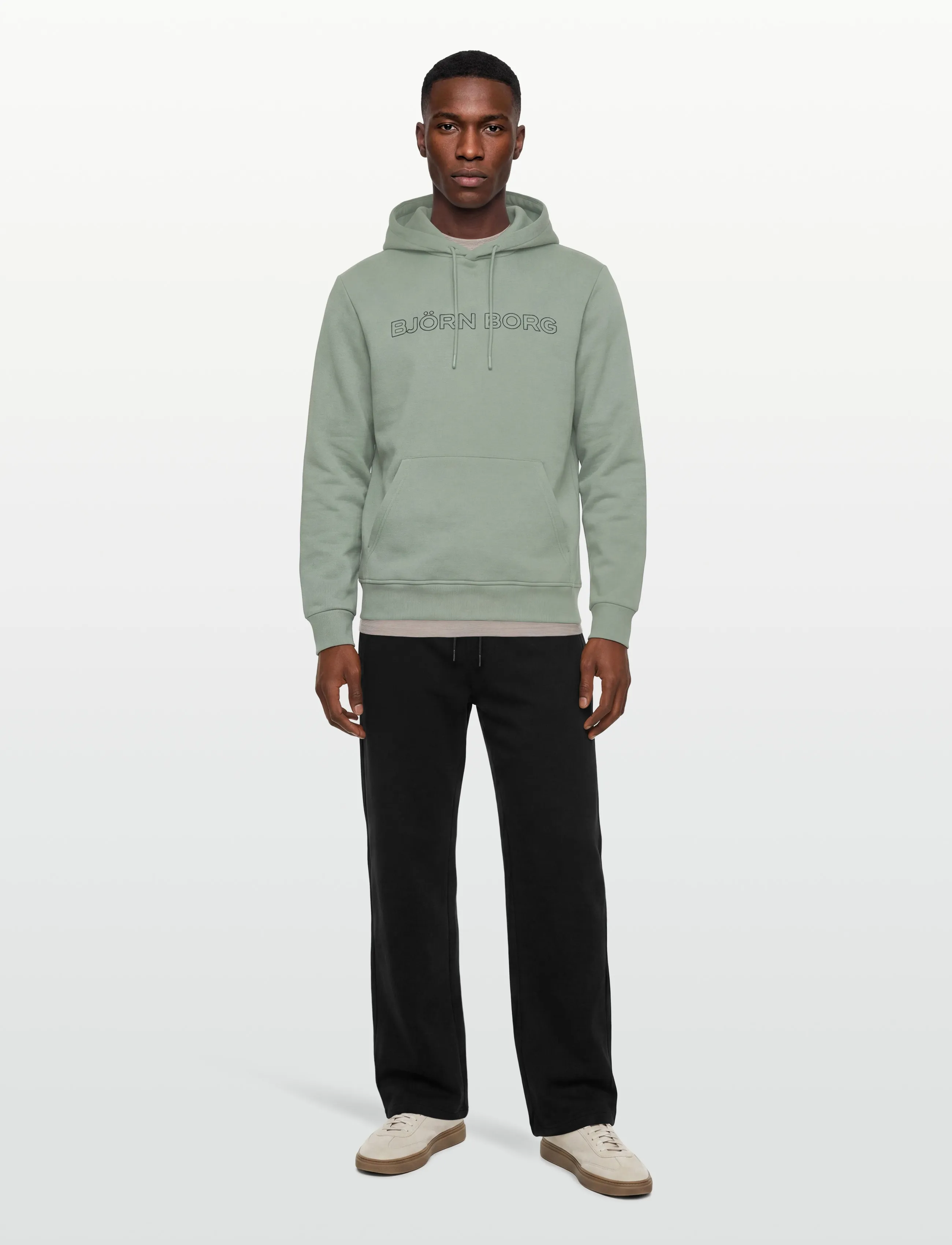 Björn Borg Borg Essential 3 Hoodie, M, Green, Sport Sweatshirts & Hoodies > Sport Hoodies, Herre