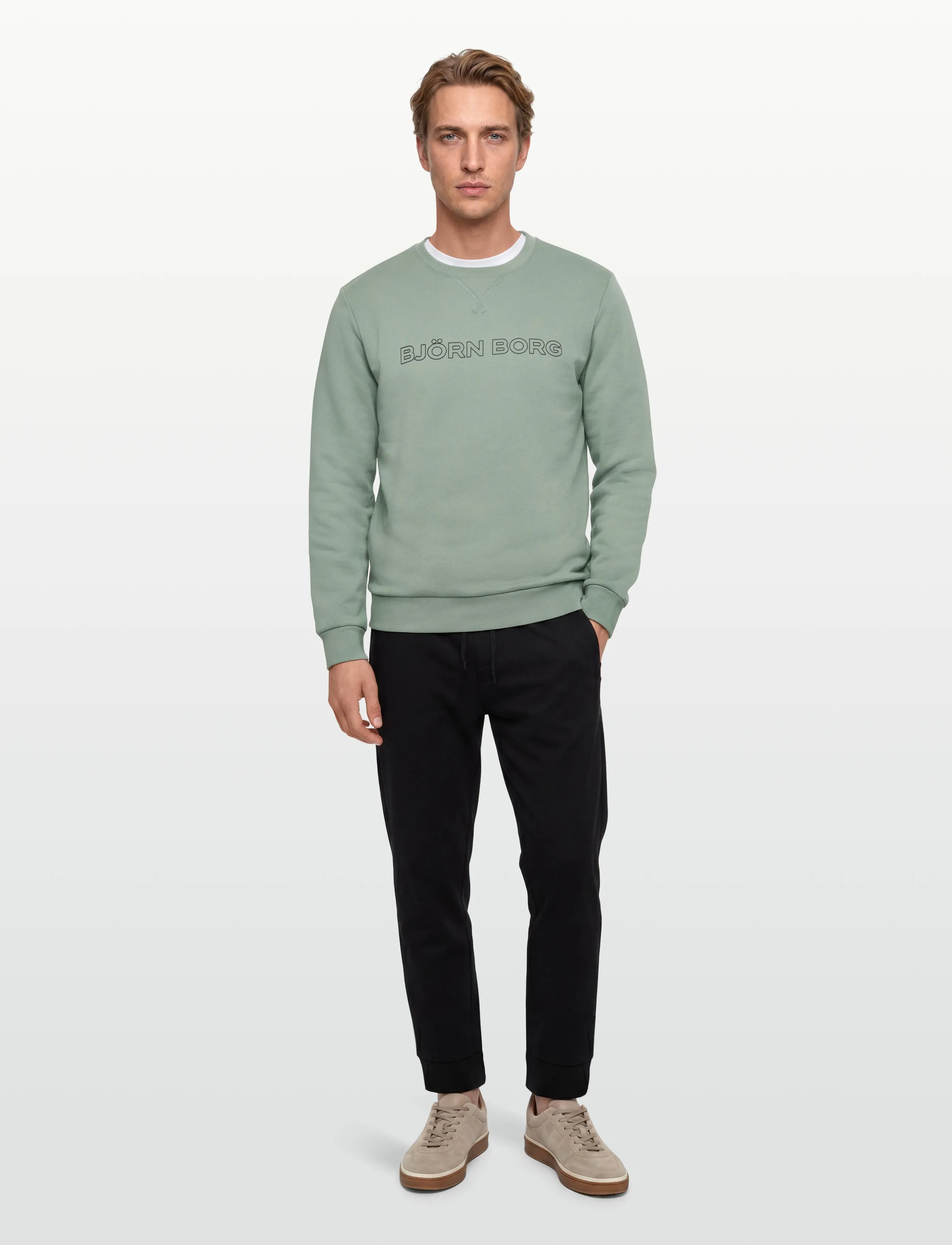 Björn Borg BORG ESSENTIAL 3 SWEATSHIRT - Sweatshirts - SLATE GRAY / khaki/green