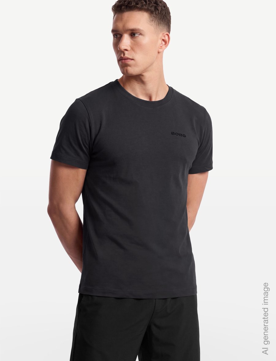 Björn Borg - BORG ESSENTIAL 4 T-SHIRT - alussärgid ja t-särgid - asphalt - 3
