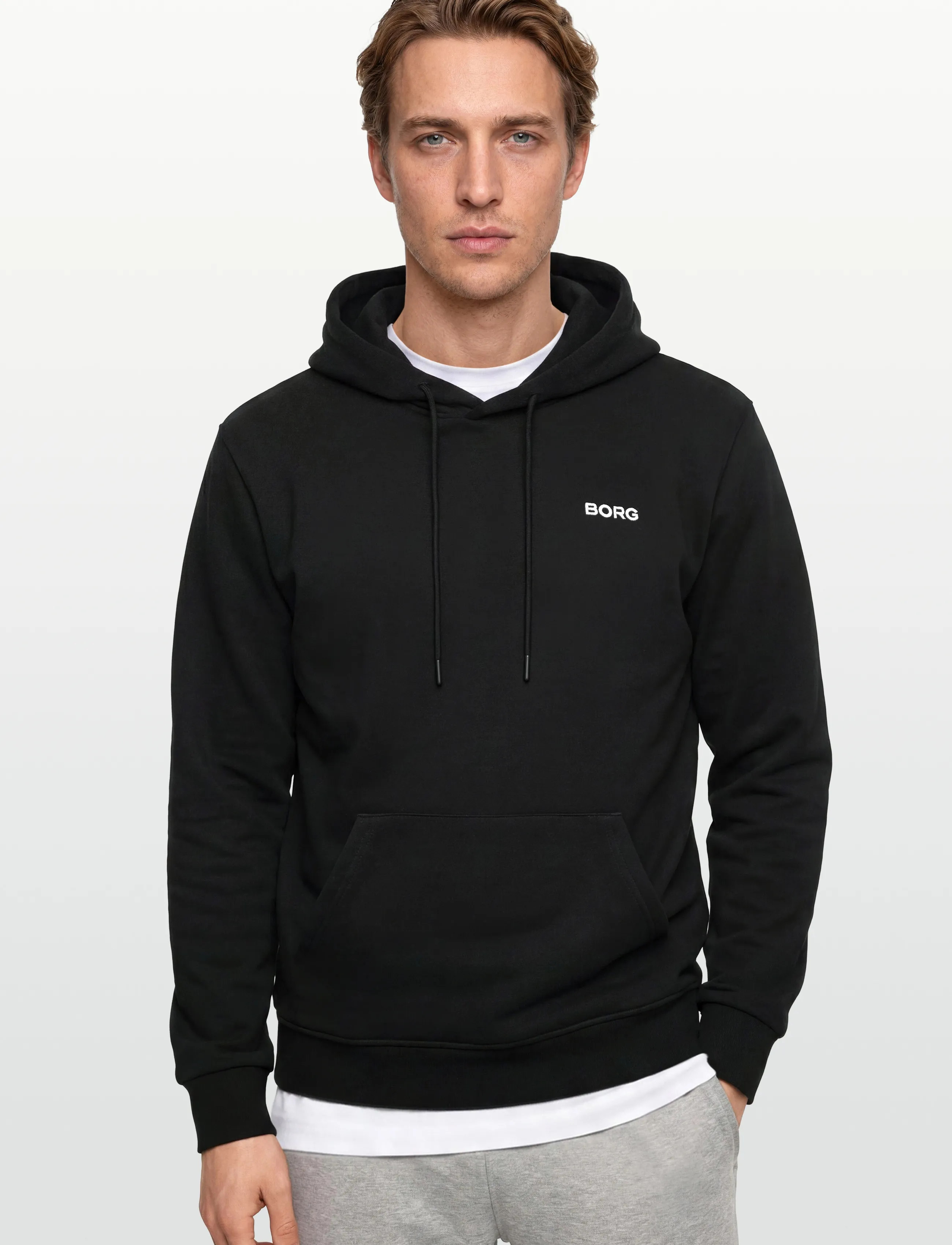 Björn Borg - BORG ESSENTIAL 4 HOODIE - hættetrøjer - black beauty - 3
