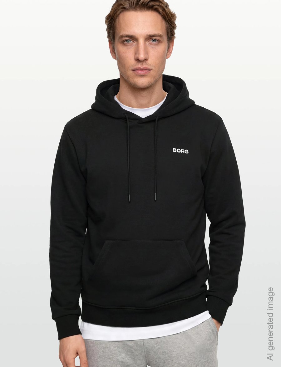 Björn Borg - BORG ESSENTIAL 4 HOODIE - tops - black beauty - 3