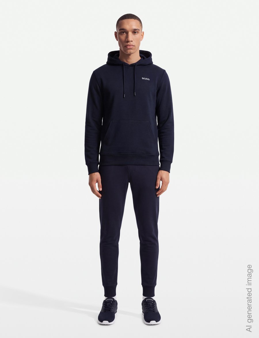 Björn Borg - BORG ESSENTIAL 4 HOODIE - huvtröjor - night sky - 0