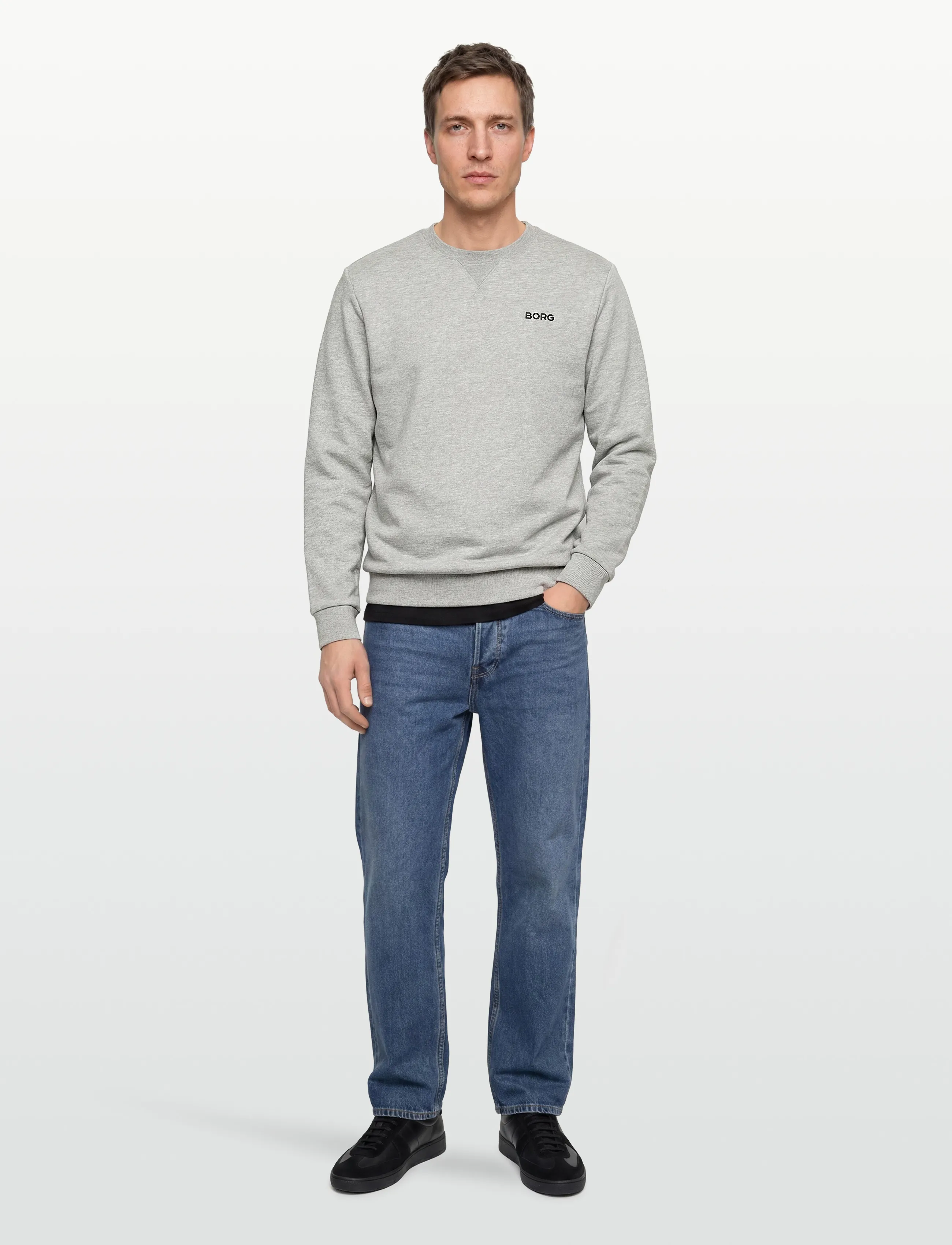Björn Borg BORG ESSENTIAL 4 SWEATSHIRT - Sweatshirts - LIGHT GREY MELANGE / grey