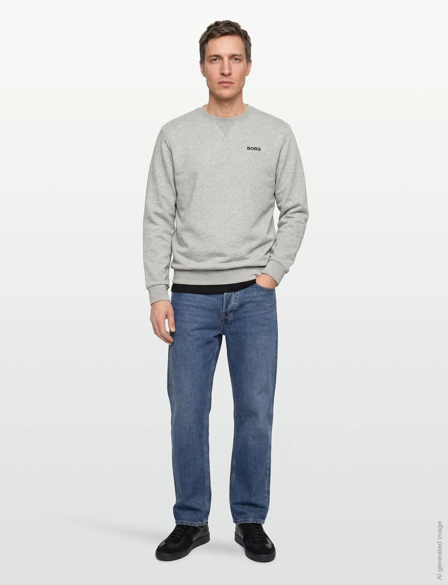 Björn Borg - BORG ESSENTIAL 4 SWEATSHIRT - oberteile - light grey melange - 0