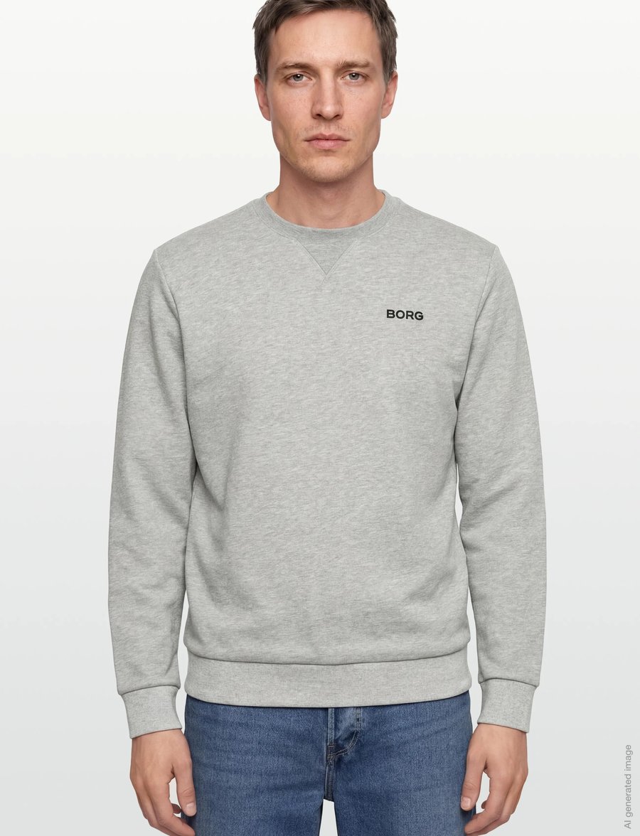 Björn Borg - BORG ESSENTIAL 4 SWEATSHIRT - oberteile - light grey melange - 3