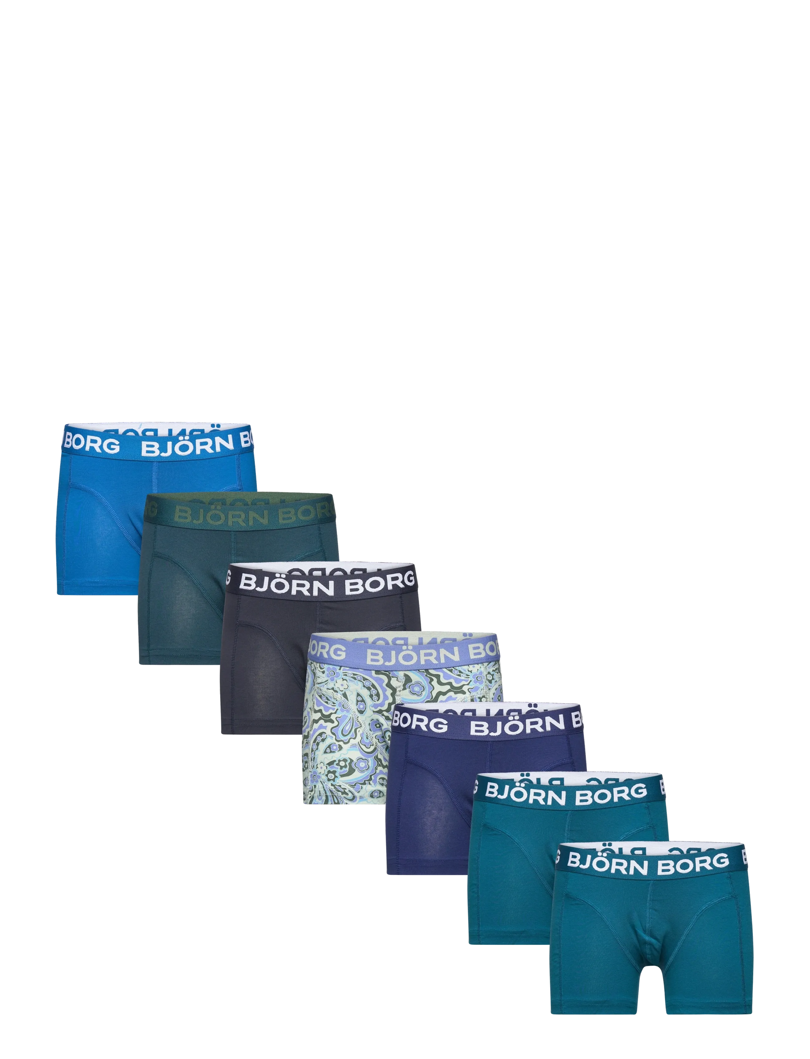 Björn Borg Cotton Stretch Boxer 7P, 110-116, Blue, Undertøj > Underbukser, Børn