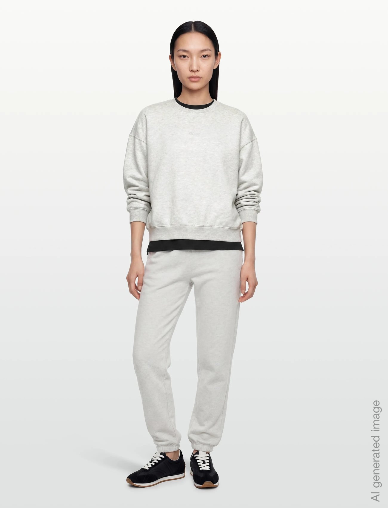STUDIO OVERSIZED SWEATSHIRT - ULTRA LIGHT GREY MELANGE