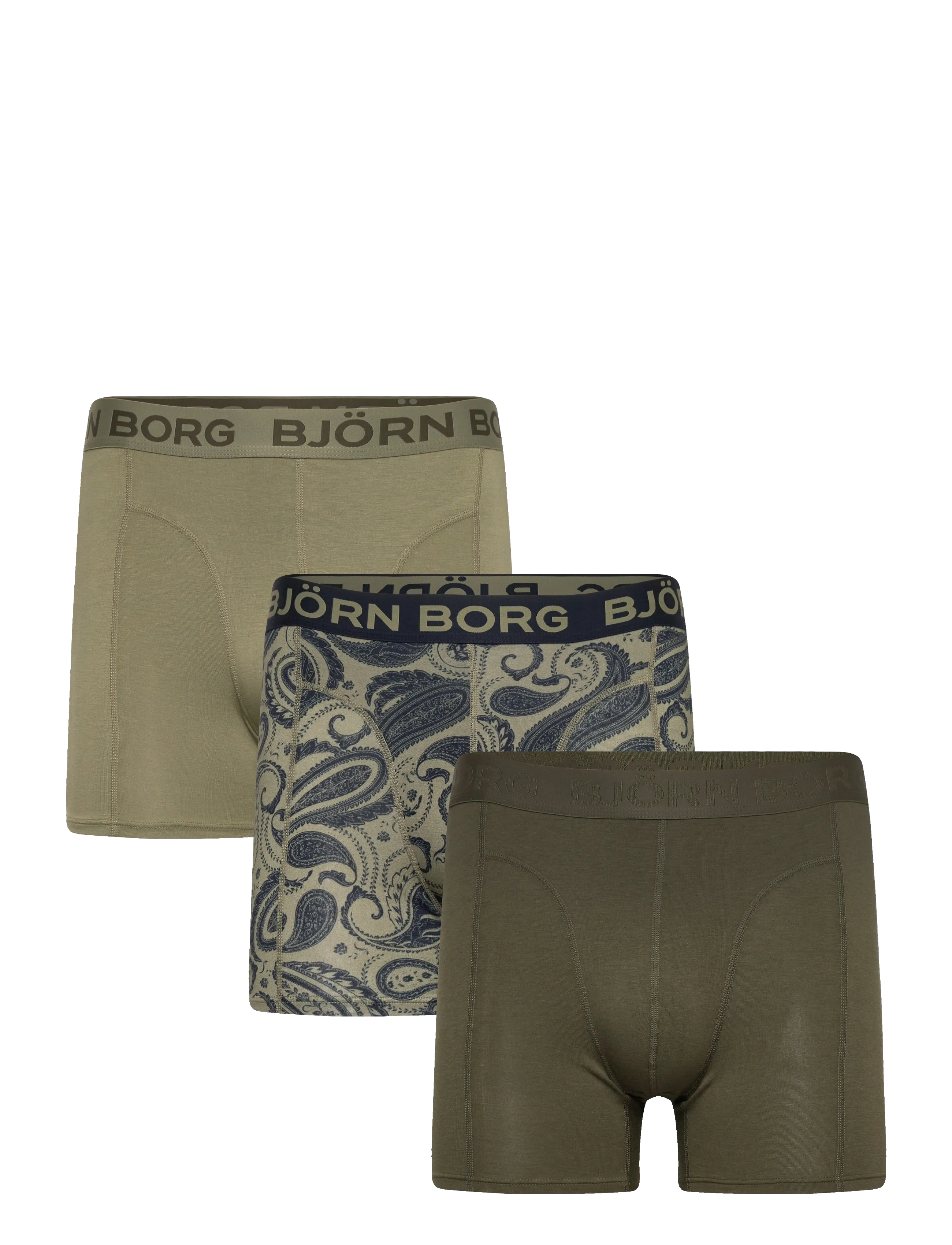 Björn Borg Bamboo Cotton Blend Boxer 3P, XL, Khaki green, Undertøj > Boksere, Herre