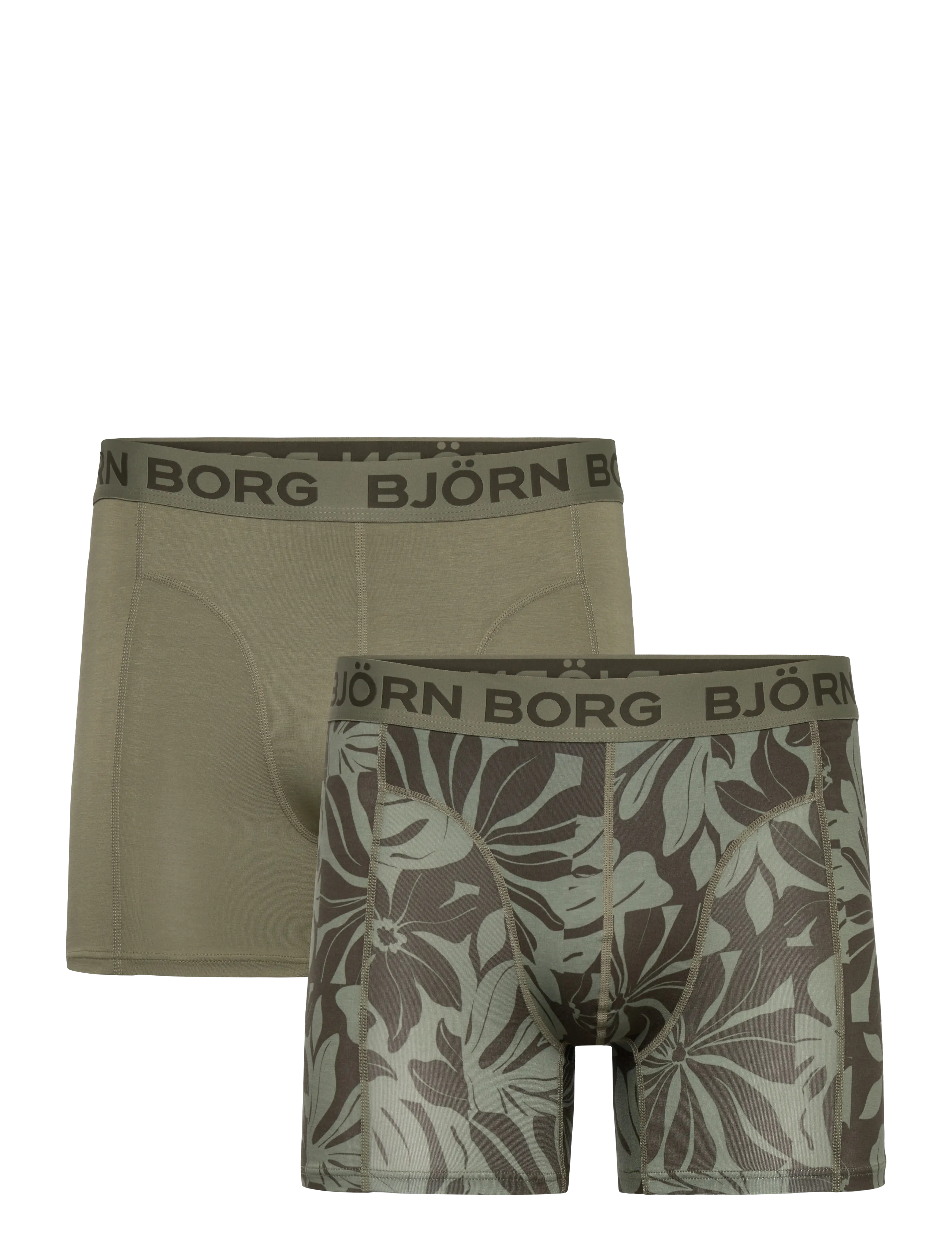 Björn Borg Bamboo Cotton Blend Boxer 2P, Mænd, Boxershorts, Kakigrøn, Str: M