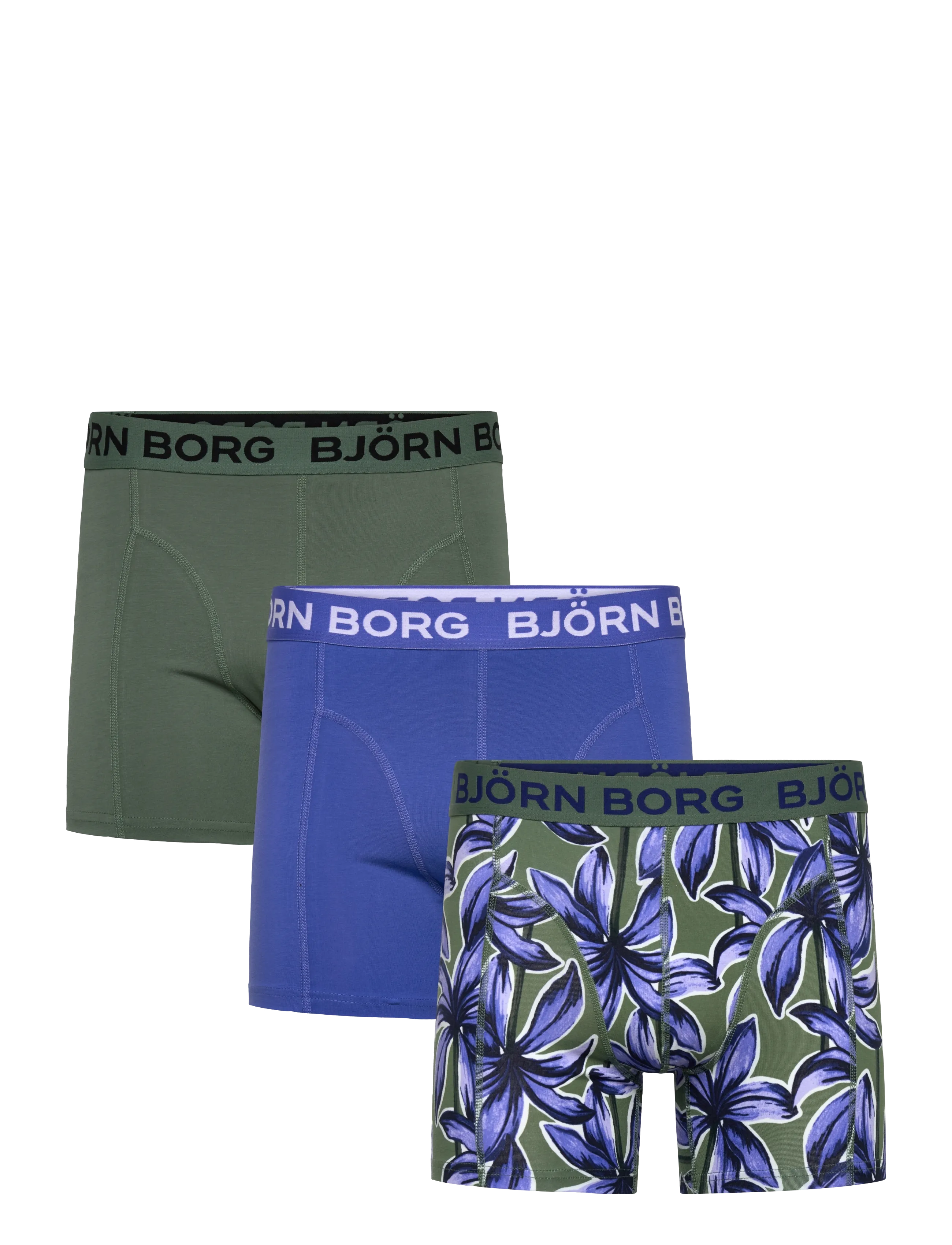 Björn Borg COTTON STRETCH BOXER 3p - Tänavastiil - MULTIPACK 4 / khaki/green