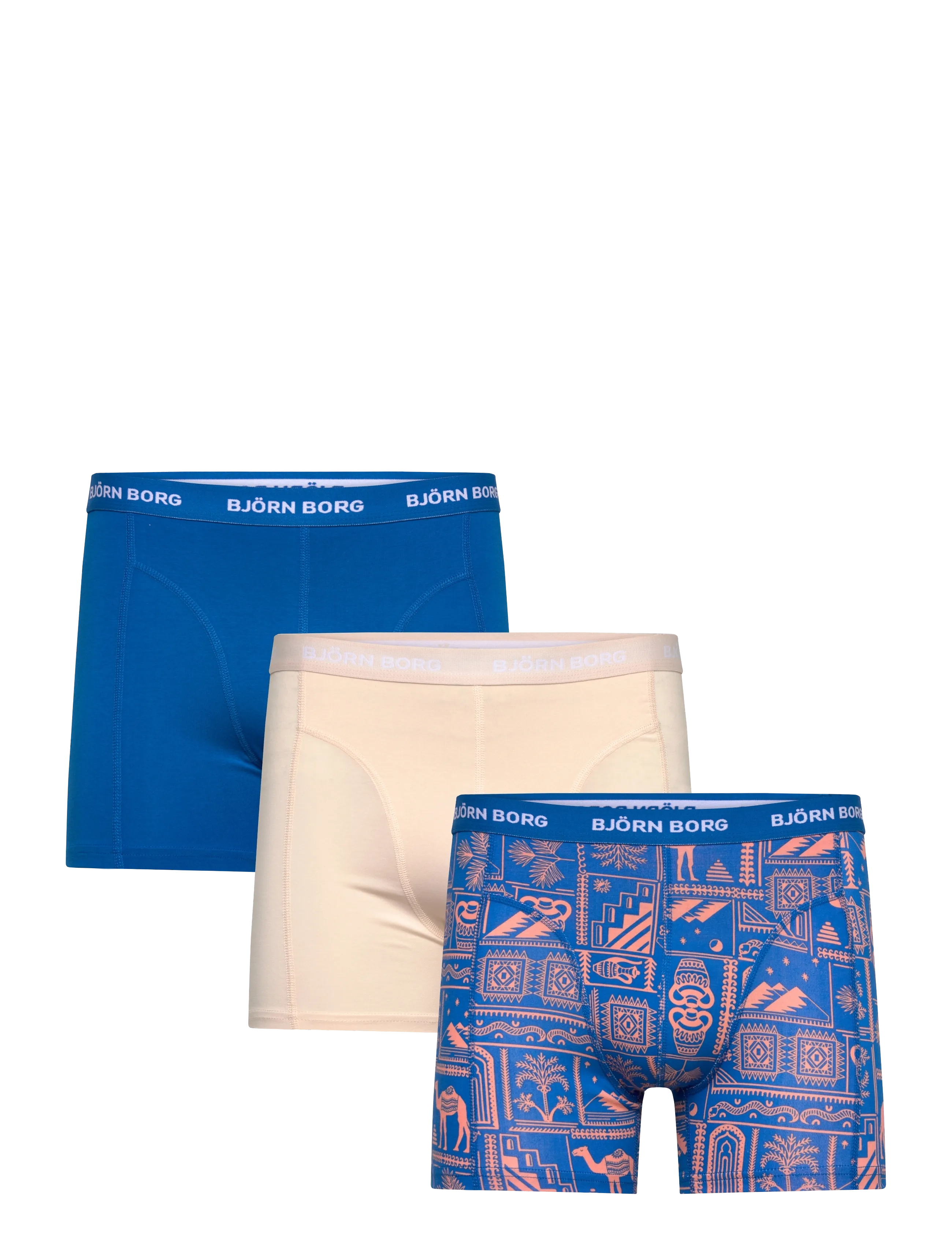 Björn Borg Cotton Stretch Boxer 3P, L, Blue, Undertøj > Boksere, Herre