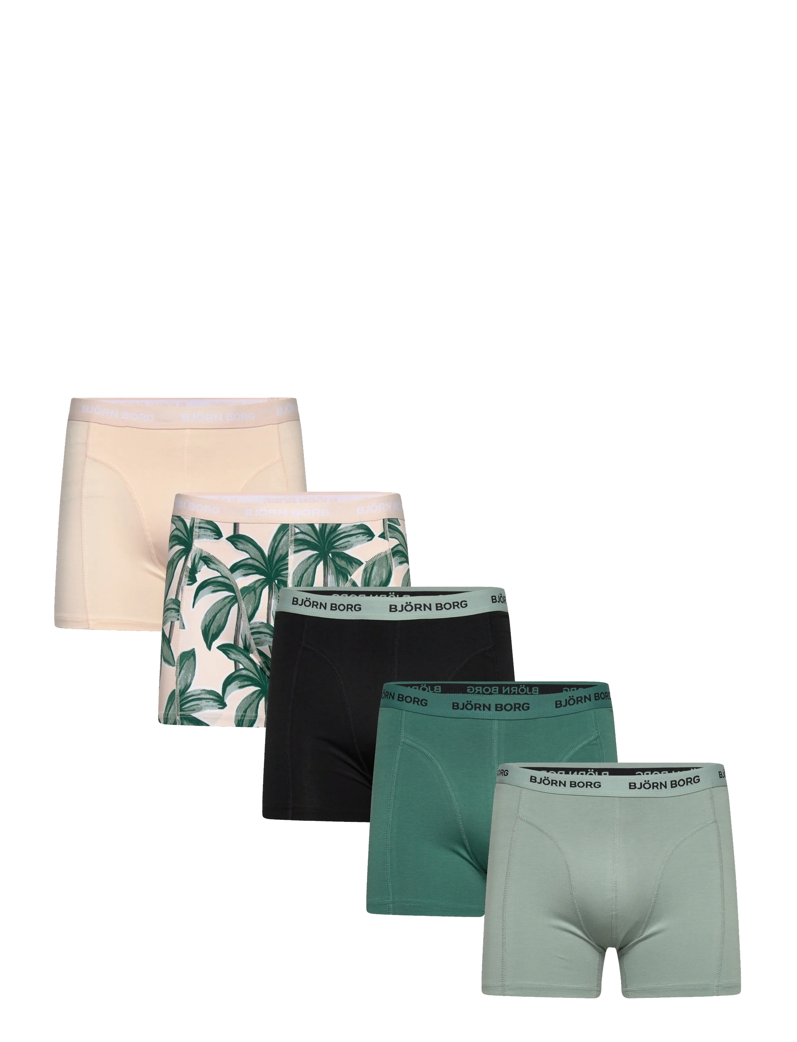 Björn Borg COTTON STRETCH BOXER 5p - Underkläder - MULTIPACK 2 / green