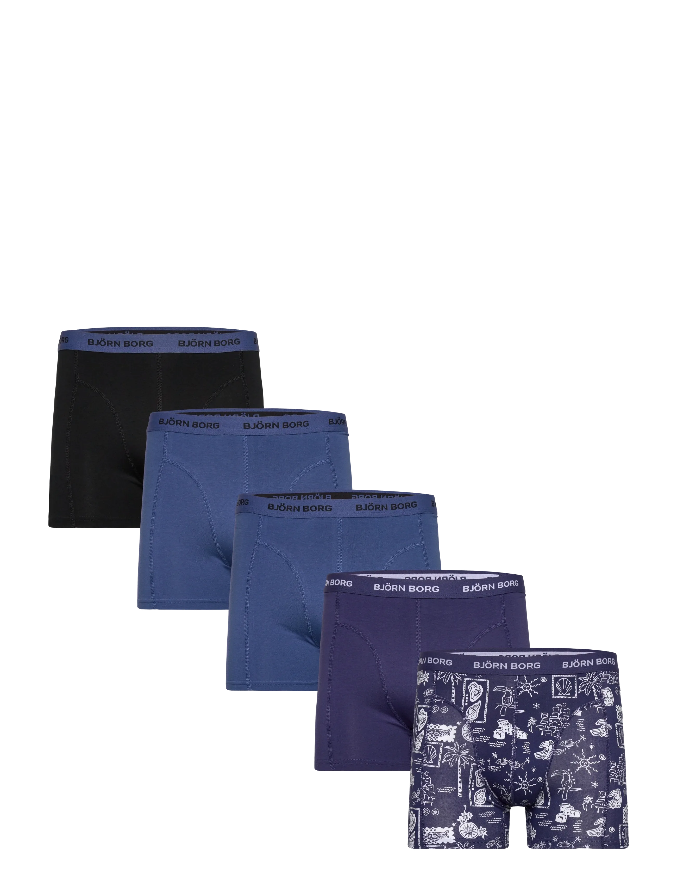 Björn Borg COTTON STRETCH BOXER 5p - Mitmikpakk aluspesu - MULTIPACK 3 / blue