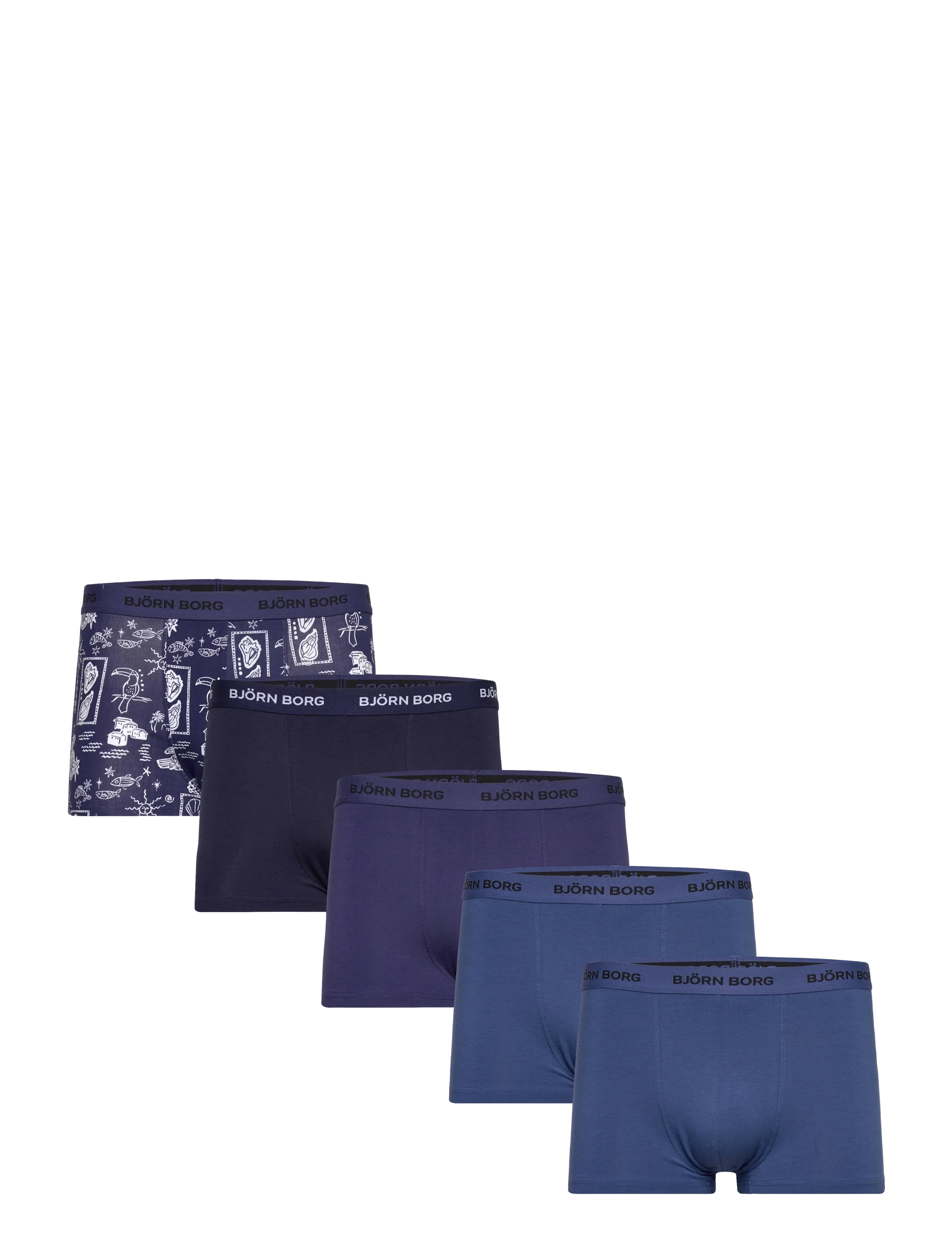 Björn Borg COTTON STRETCH TRUNK 5p - Aluspesu - MULTIPACK 1 / blue