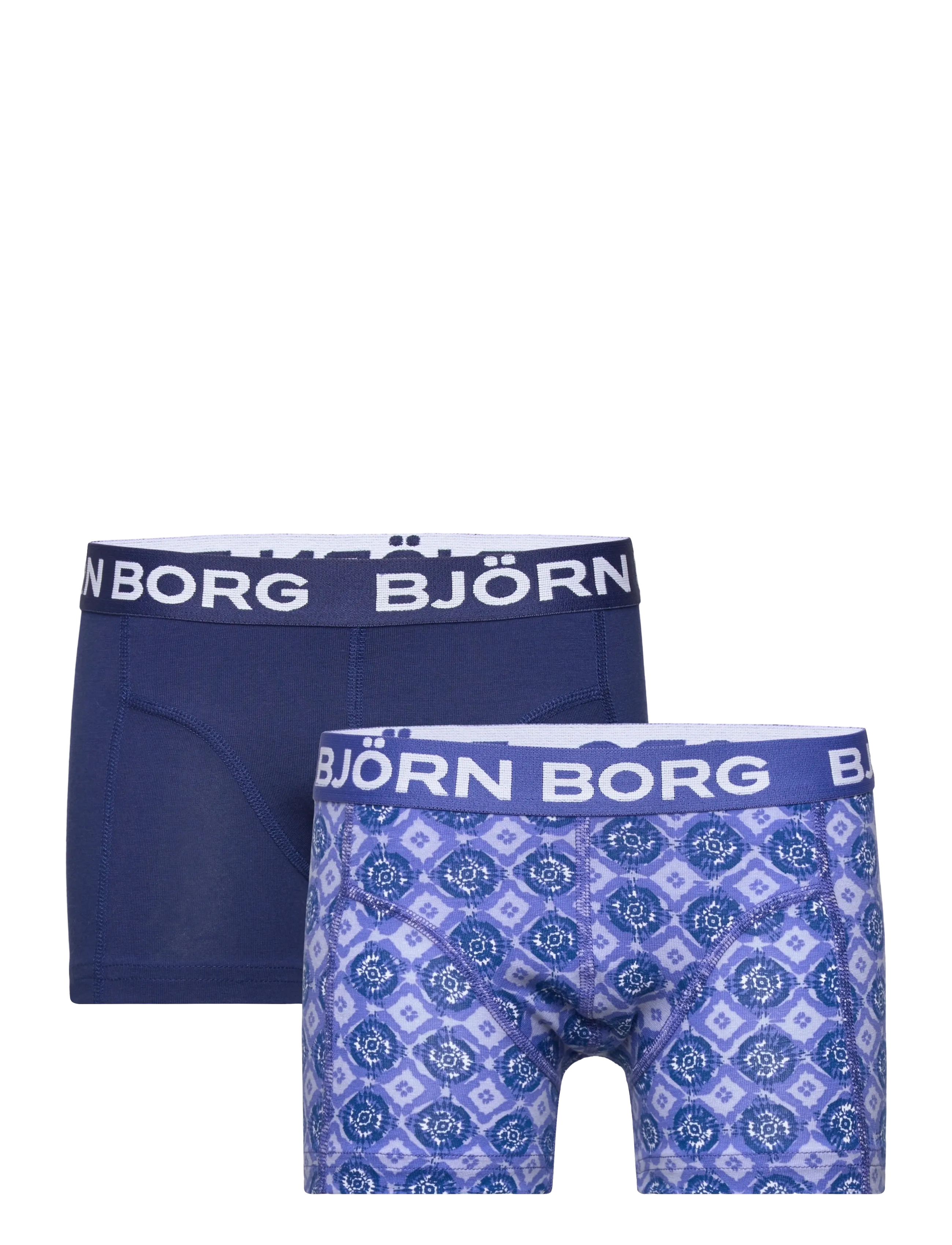 Björn Borg Cotton Stretch Boxer 2P, Børn, Boxershorts 2-pak, Blå, Str: 110-116