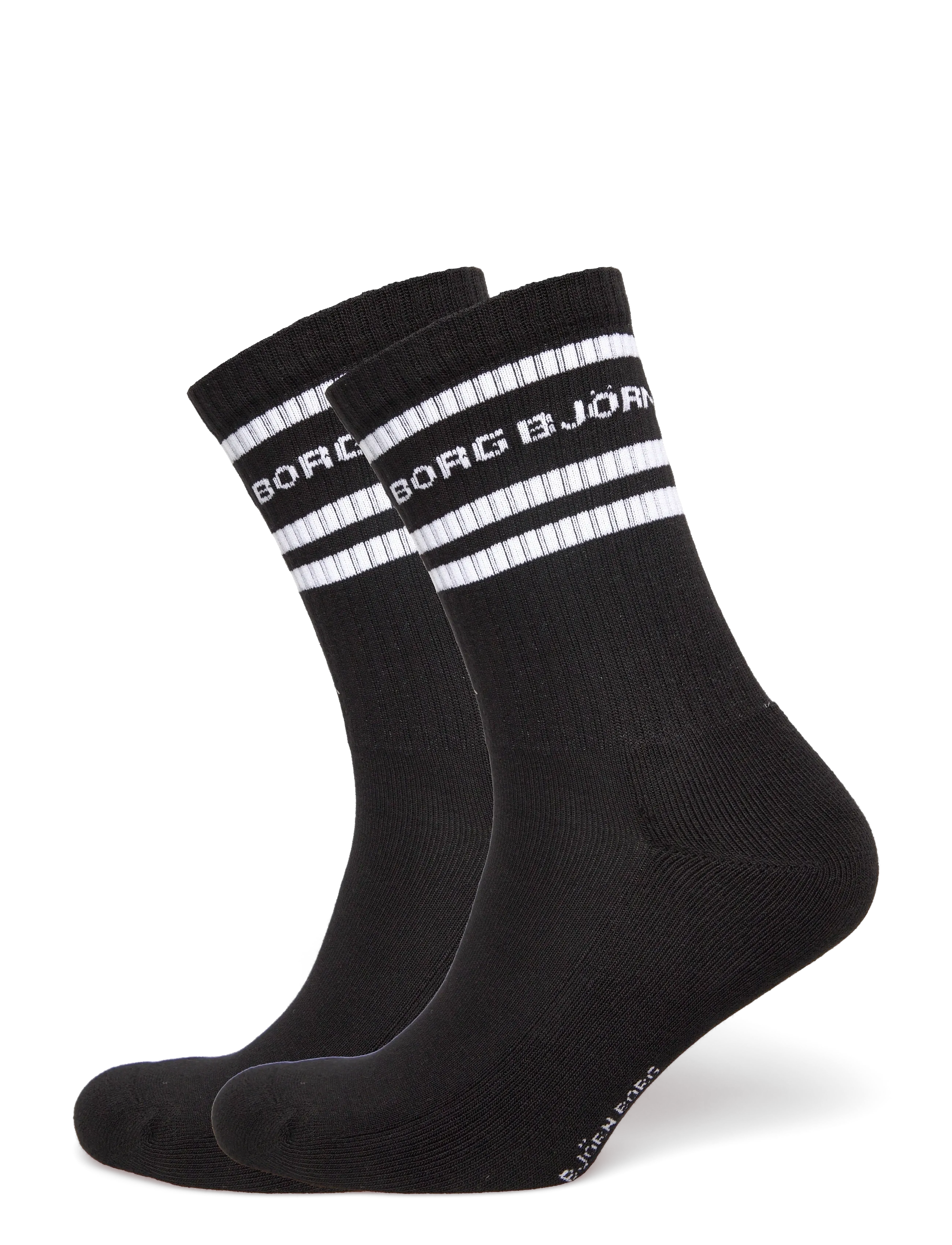 Björn Borg Classic Crew Sock 2P, 36-40, Black, Sport Clothing > Sport Socks, Dame