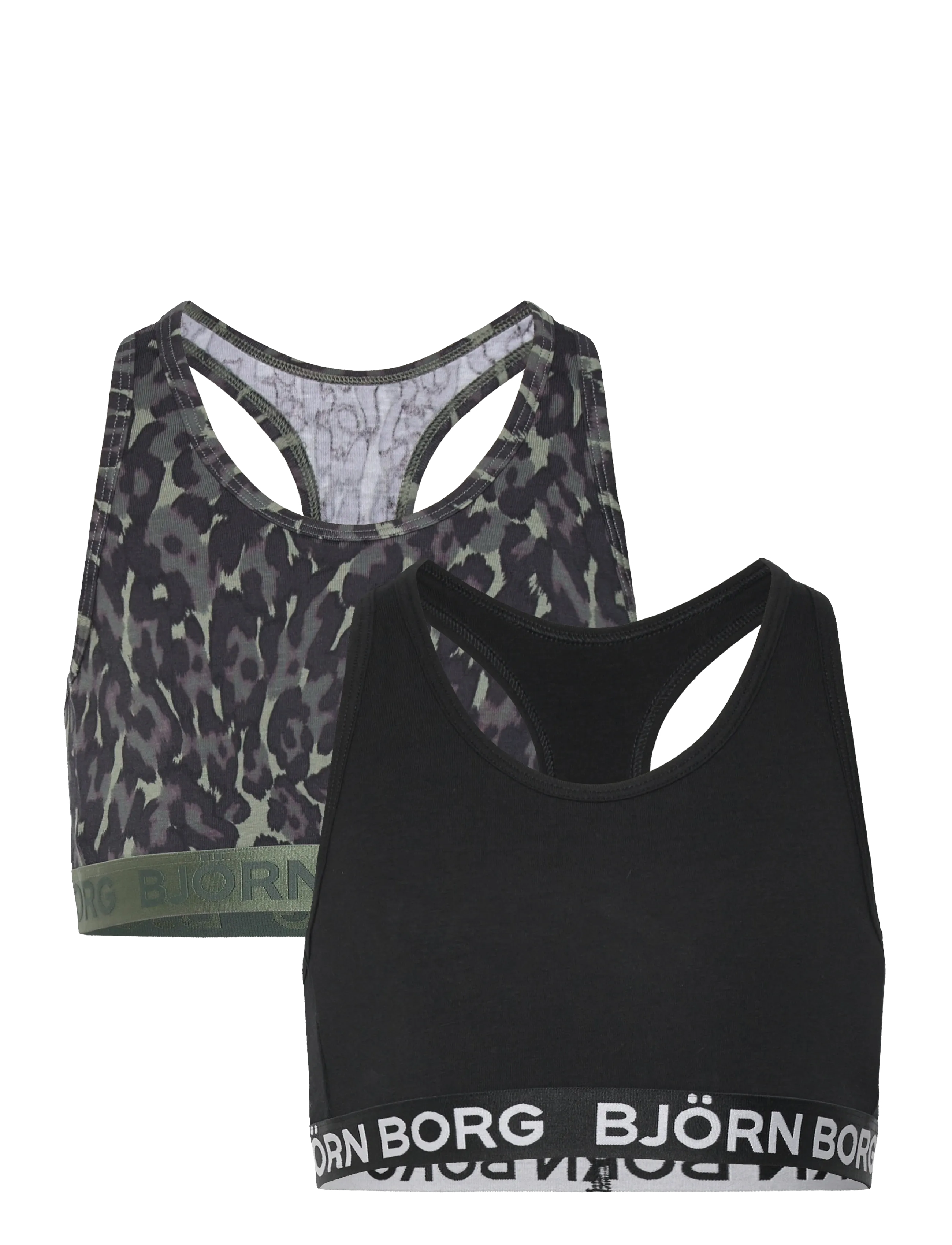 Björn Borg Cotton Stretch Soft Top 2P, 170, Khaki green, Undertøj > Toppe, Børn