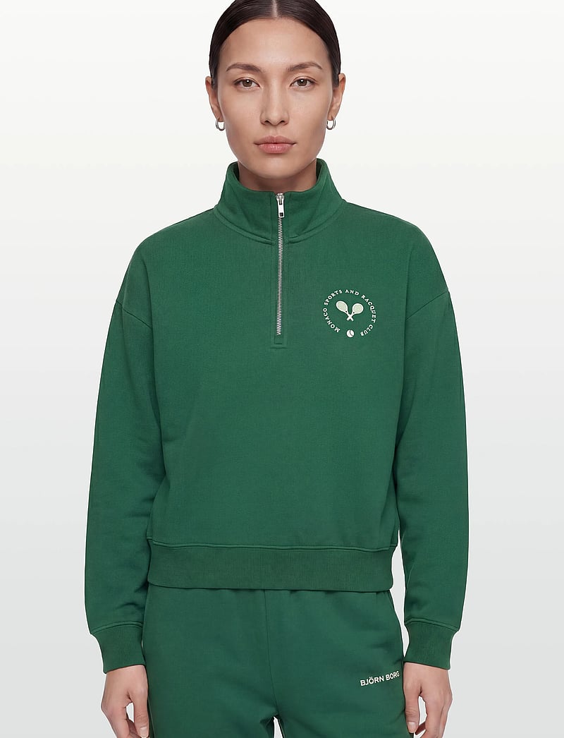 Björn Borg - BORG HALFZIP SWEATSHIRT - oberteile - posy green - 3