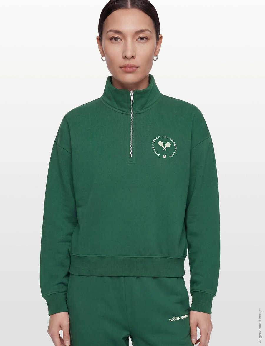 Björn Borg - BORG HALFZIP SWEATSHIRT - dressipluusid ja pusad - posy green - 3