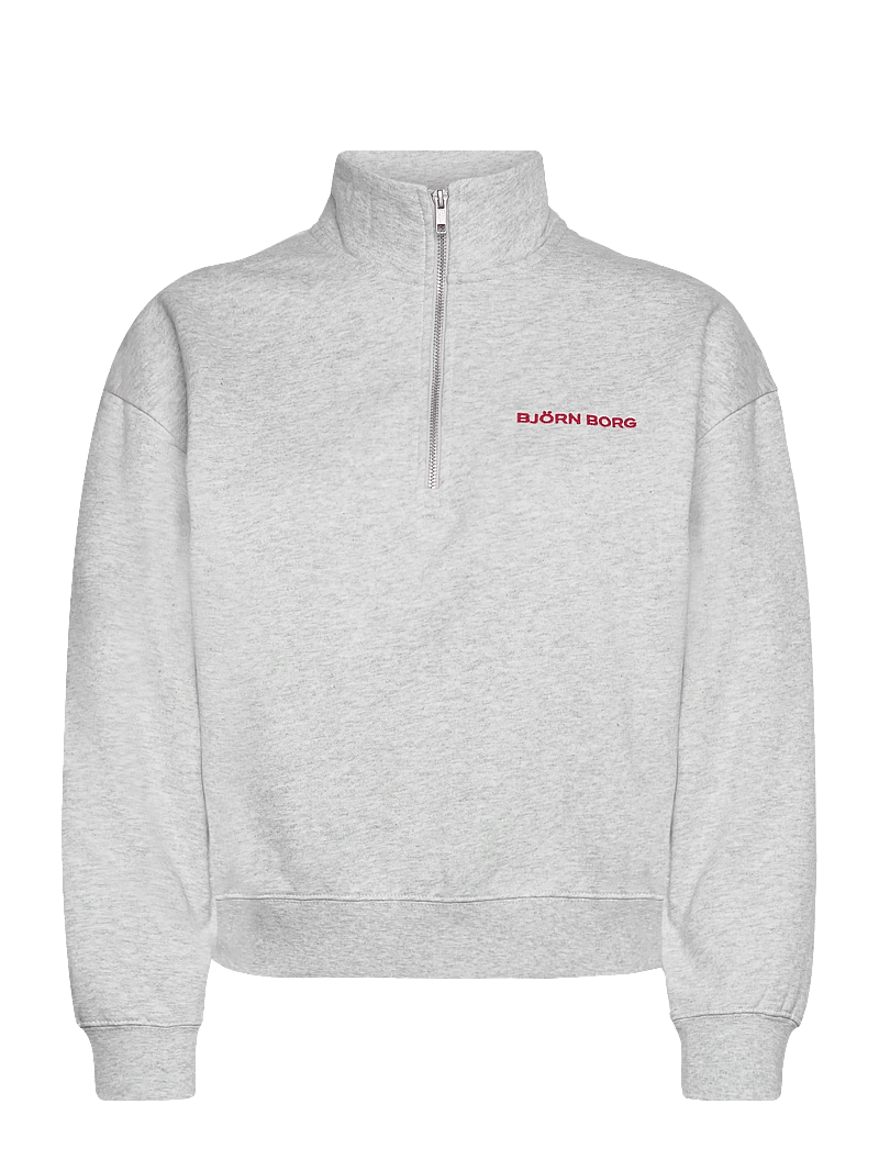 Björn Borg - BORG HALFZIP SWEATSHIRT - oberteile - ultra light grey melange - 0