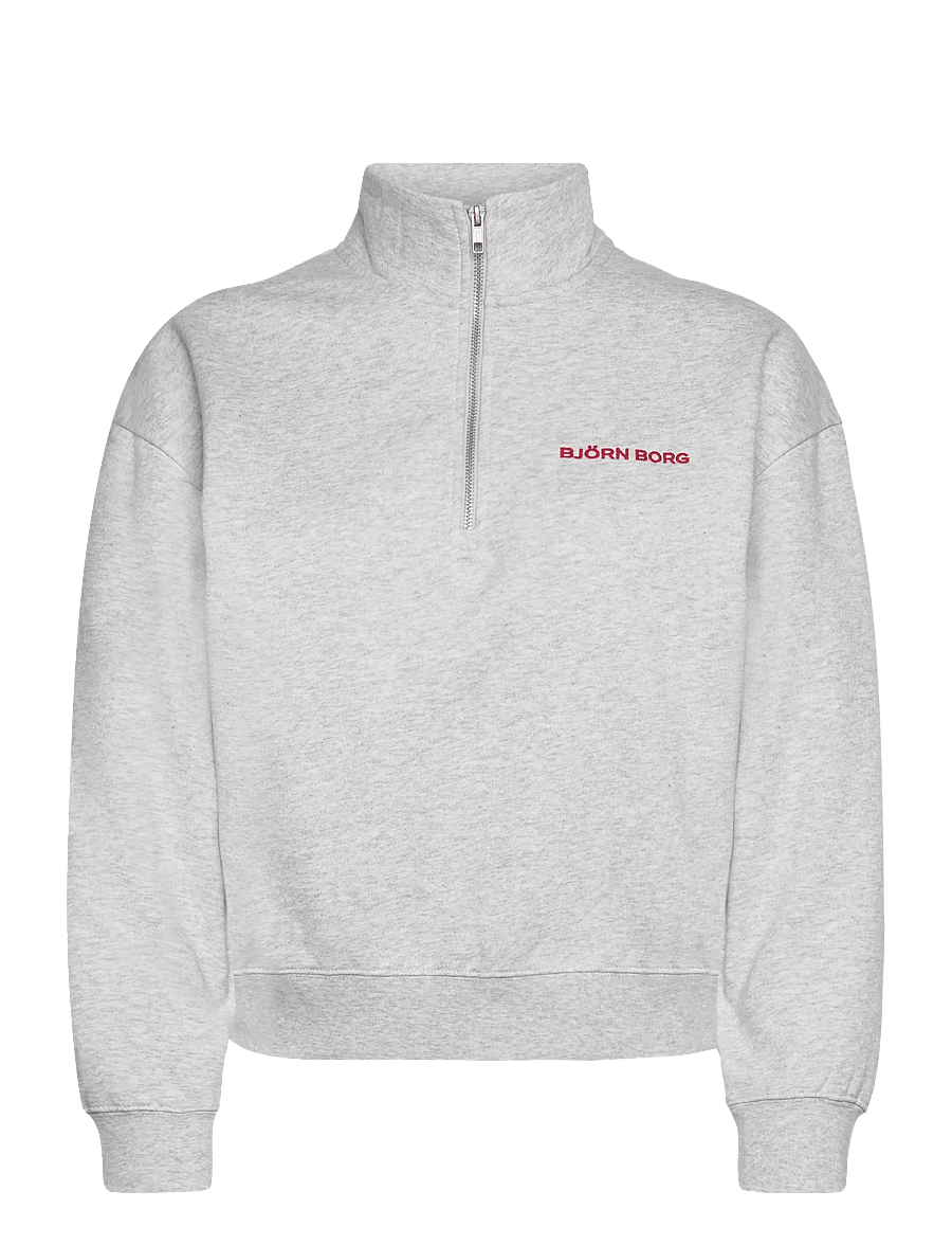 Björn Borg - BORG HALFZIP SWEATSHIRT - sweatshirts - ultra light grey melange - 0